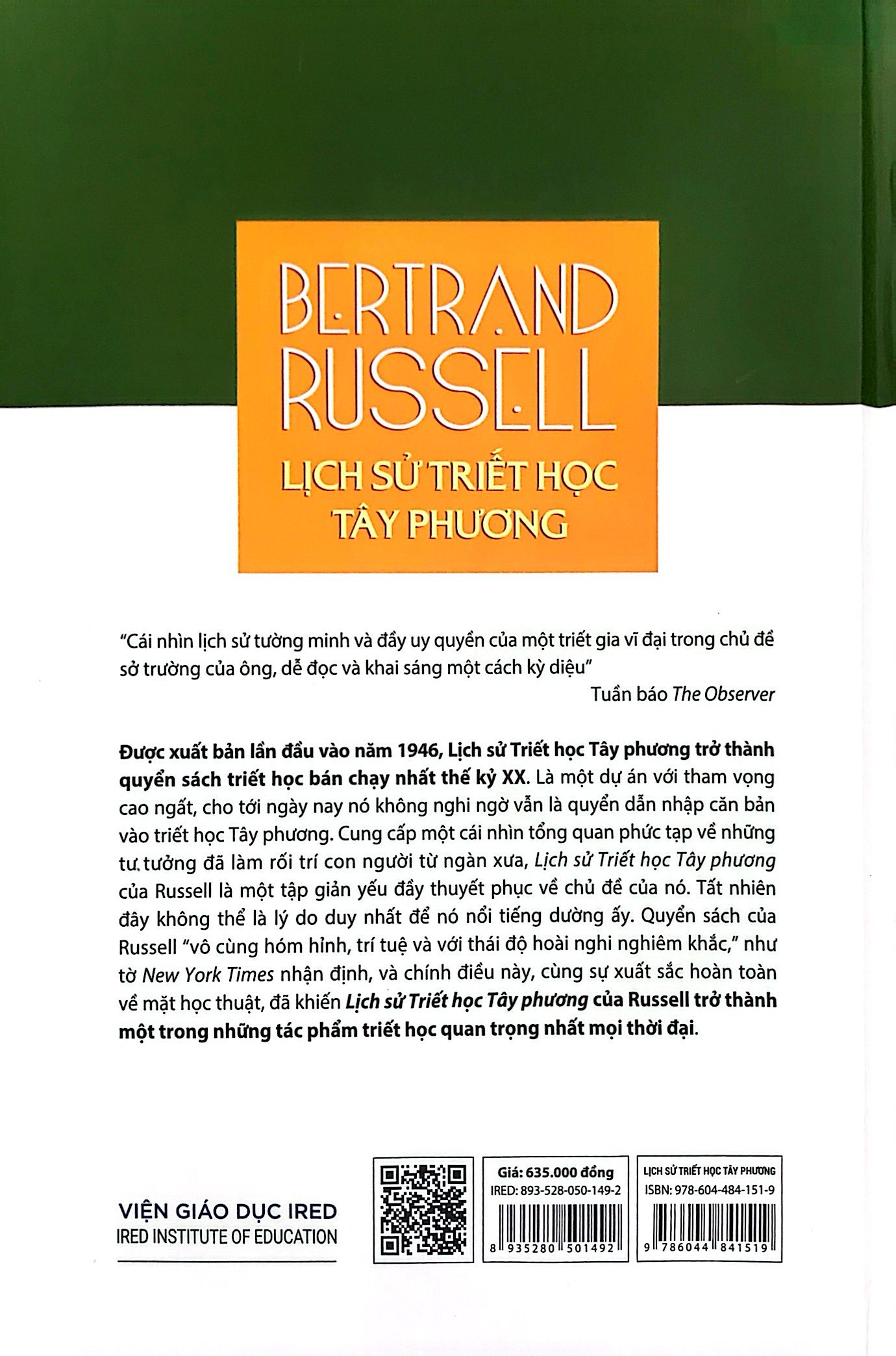 lịch sử triết học phương tây - history of western philosophy - bìa cứng - Ảnh 12