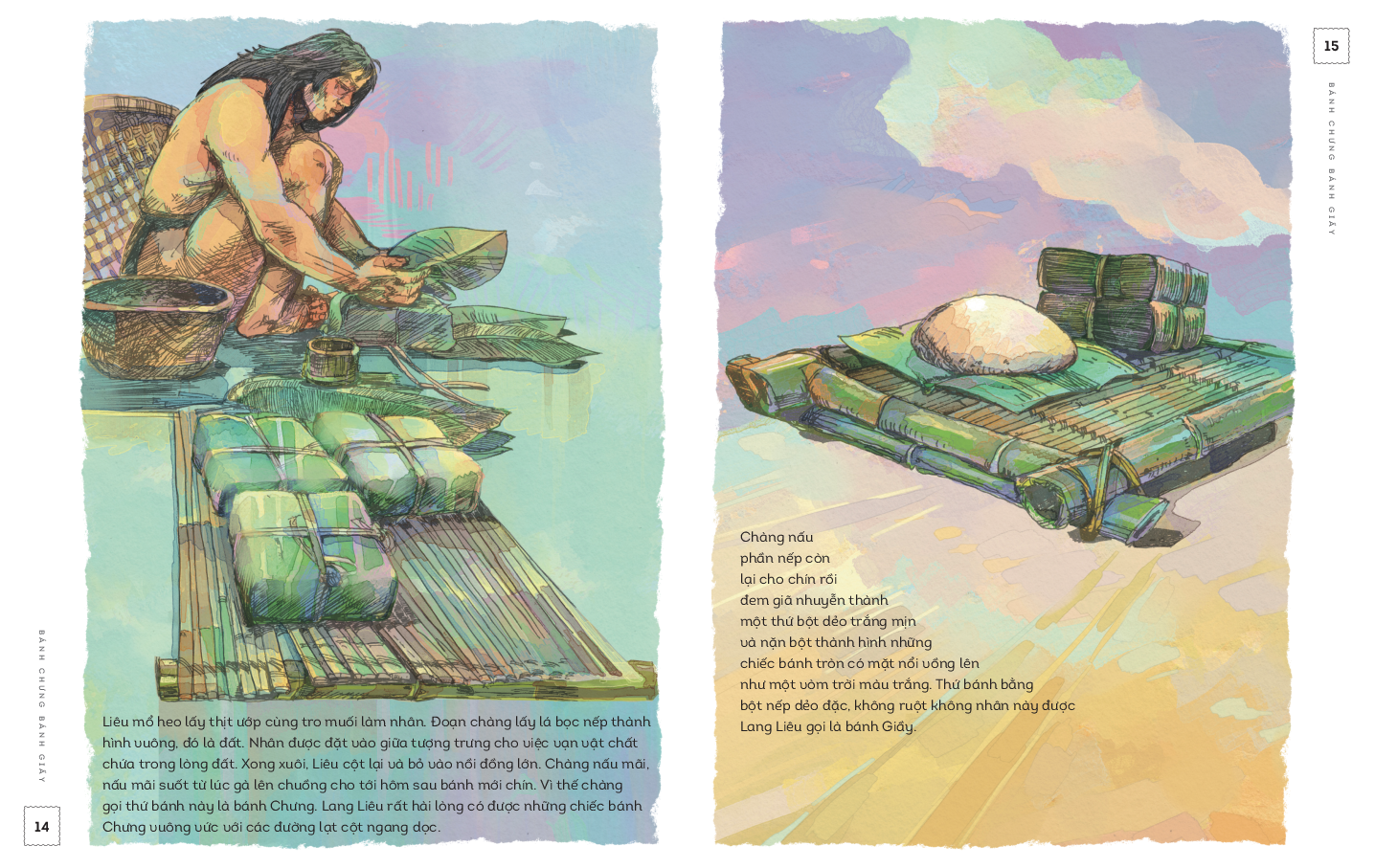 lịch sử việt nam bằng tranh - bánh chưng bánh giầy - bản màu - bìa cứng - Ảnh 8