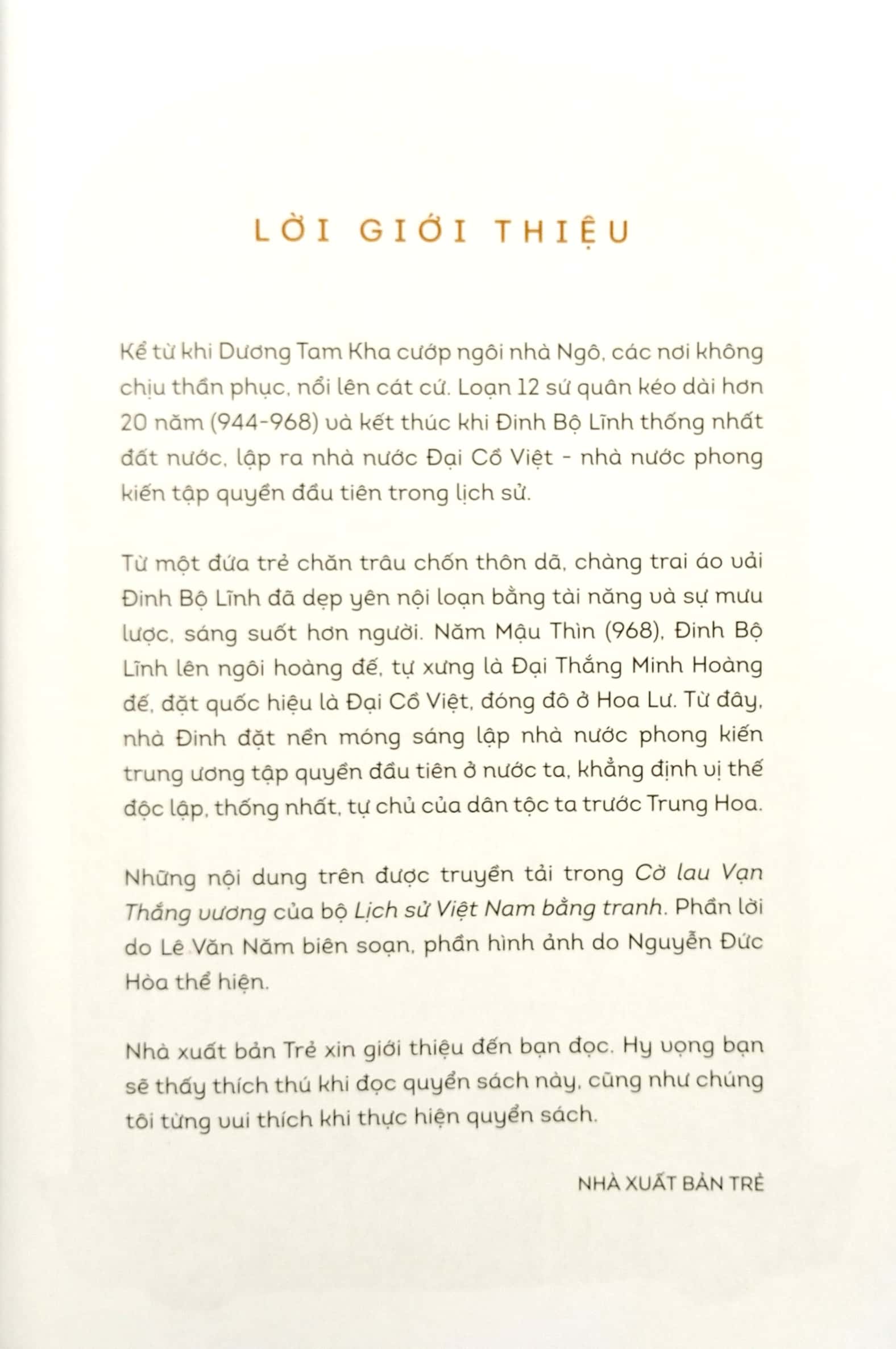 lịch sử việt nam bằng tranh - cờ lau vạn thắng vương (bản màu) (tái bản 2023) - Ảnh 3