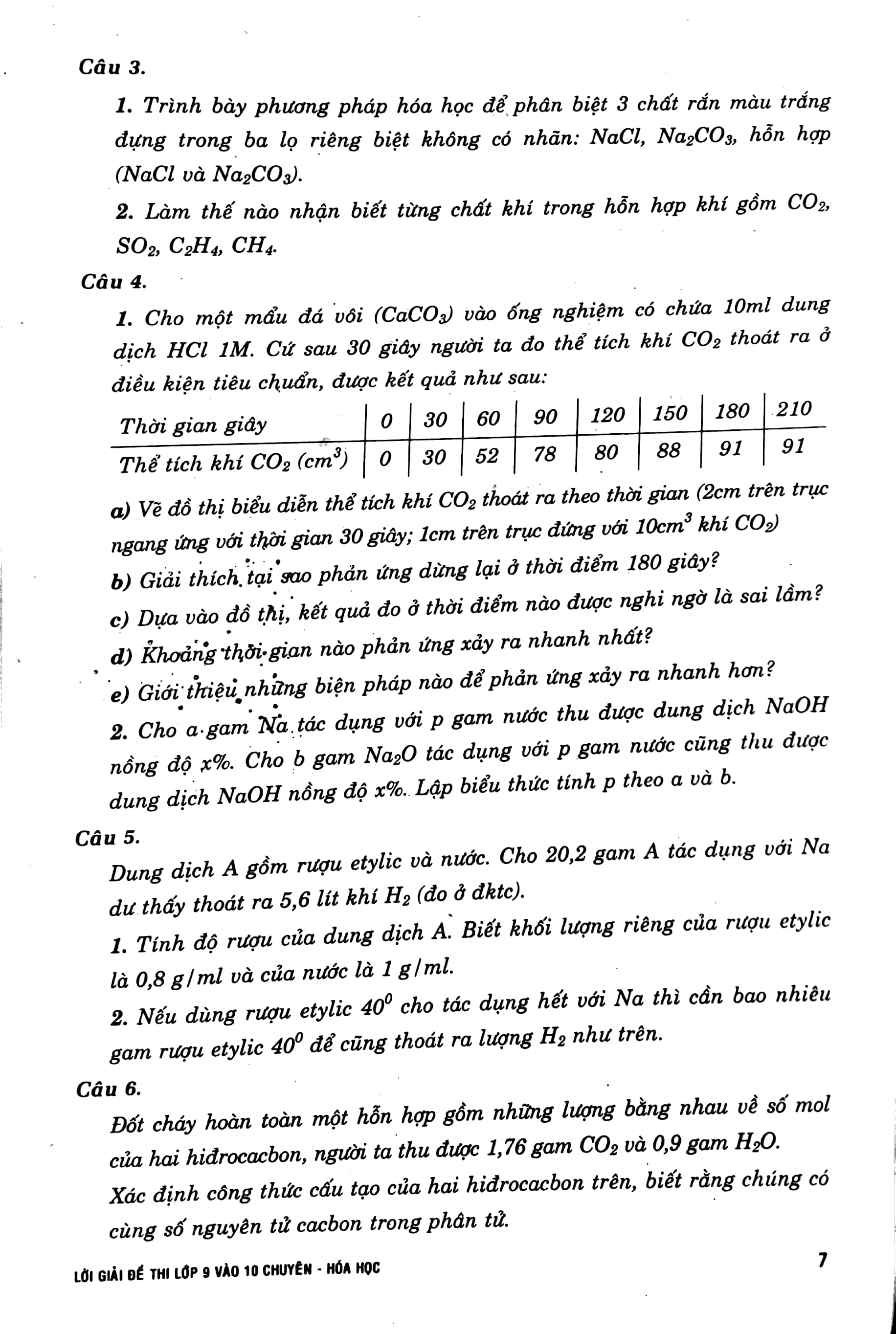 lời giải đề thi lớp 9 vào 10 môn hóa (các trường chuyên, lớp chuyên) - Ảnh 6