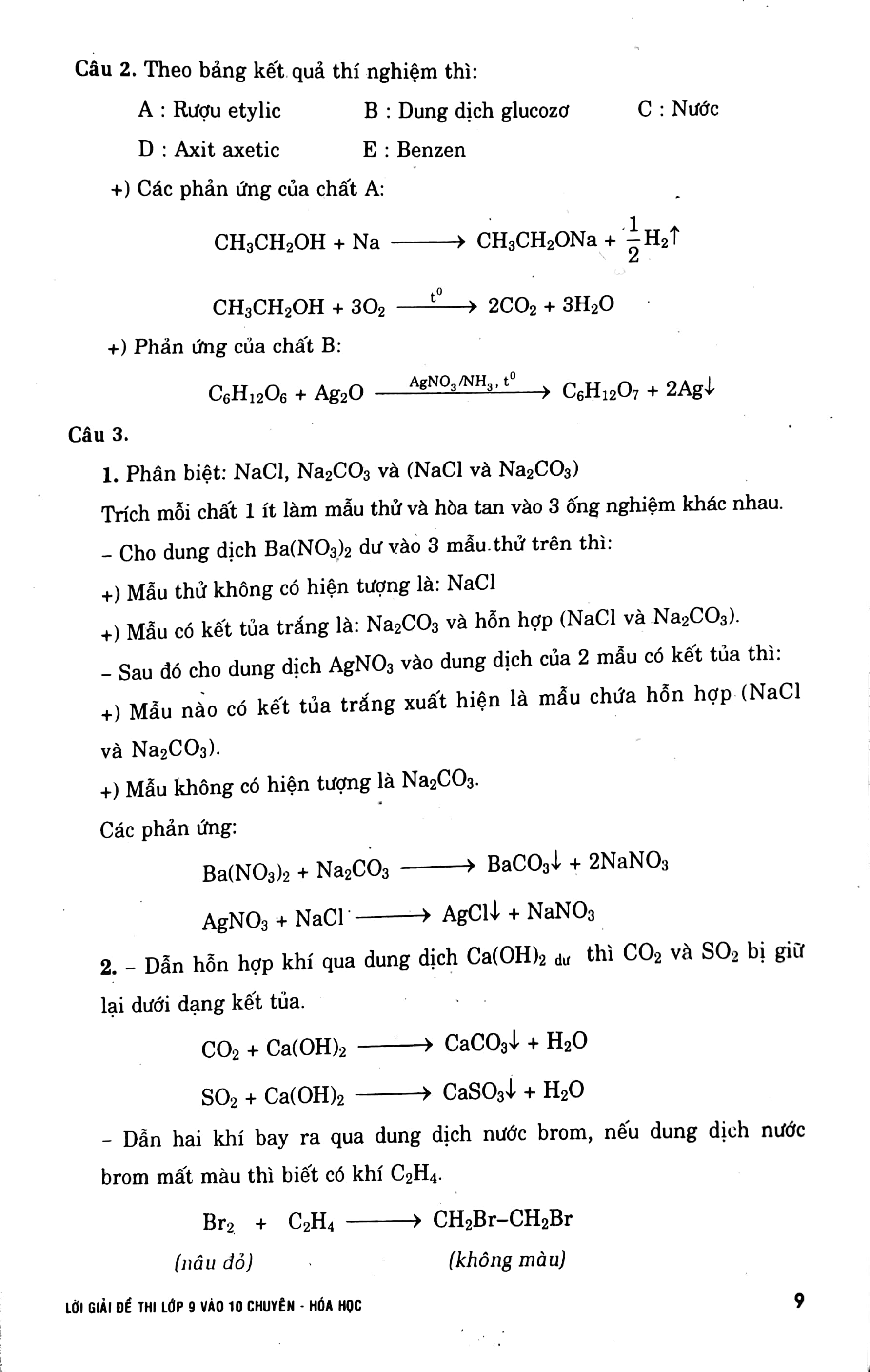 lời giải đề thi lớp 9 vào 10 môn hóa (các trường chuyên, lớp chuyên) - Ảnh 8