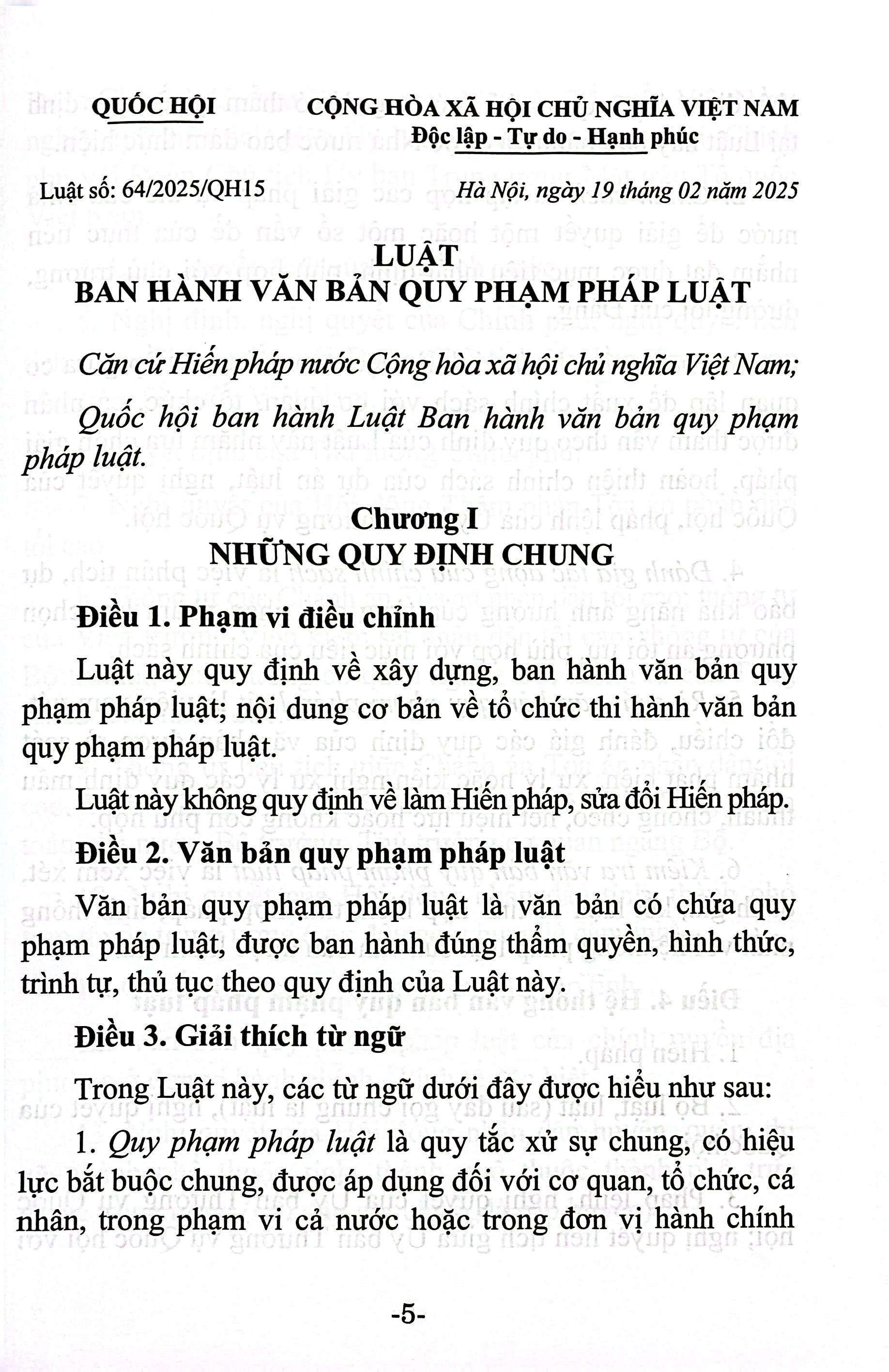Luật Ban Hành Văn Bản Quy Phạm Pháp Luật (Sửa Đổi, Bổ Sung Năm 2025) - Ảnh 5