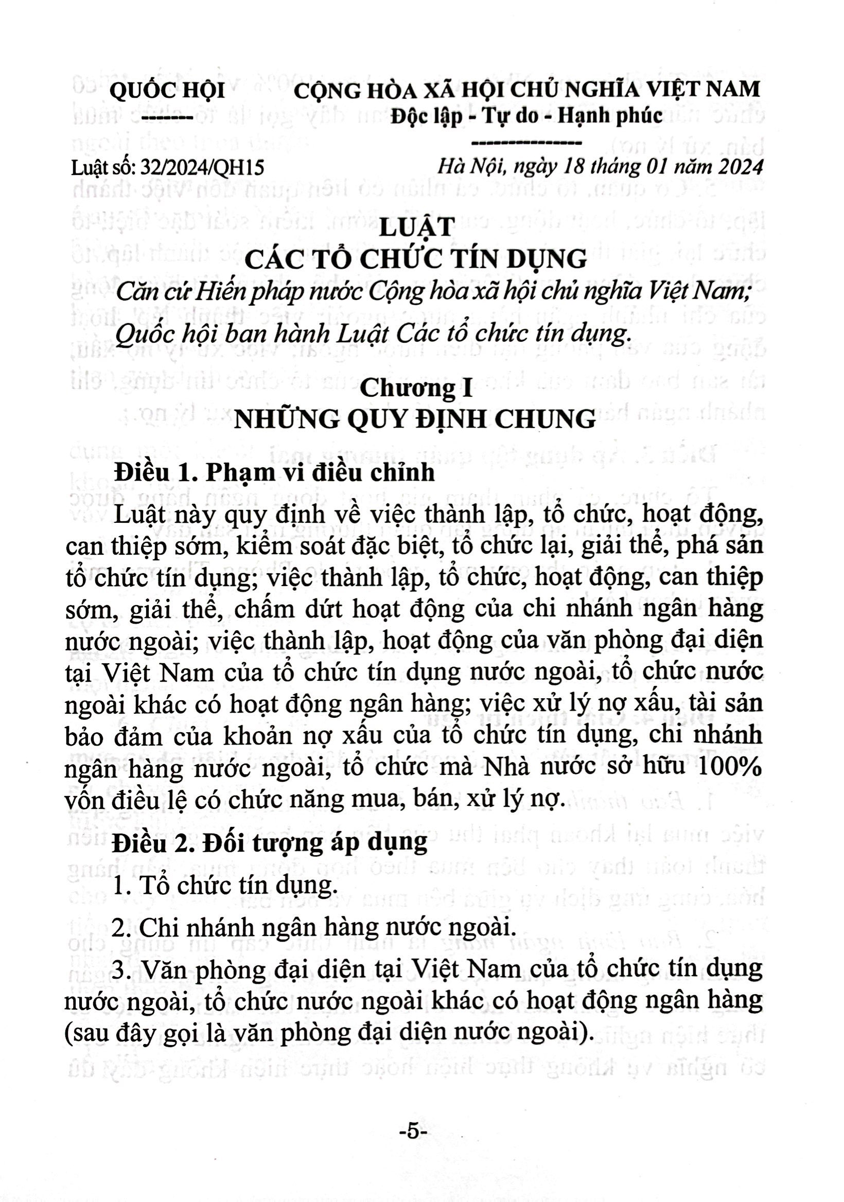 luật các tổ chức tín dụng (hiện hành) (được quốc hội thông qua ngày 18/01/2024, có hiệu lực kể từ ngày 01/7/2024) - Ảnh 4