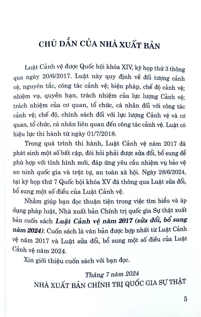 luật cảnh vệ năm 2017 (sửa đổi, bổ sung năm 2024) - Ảnh 3