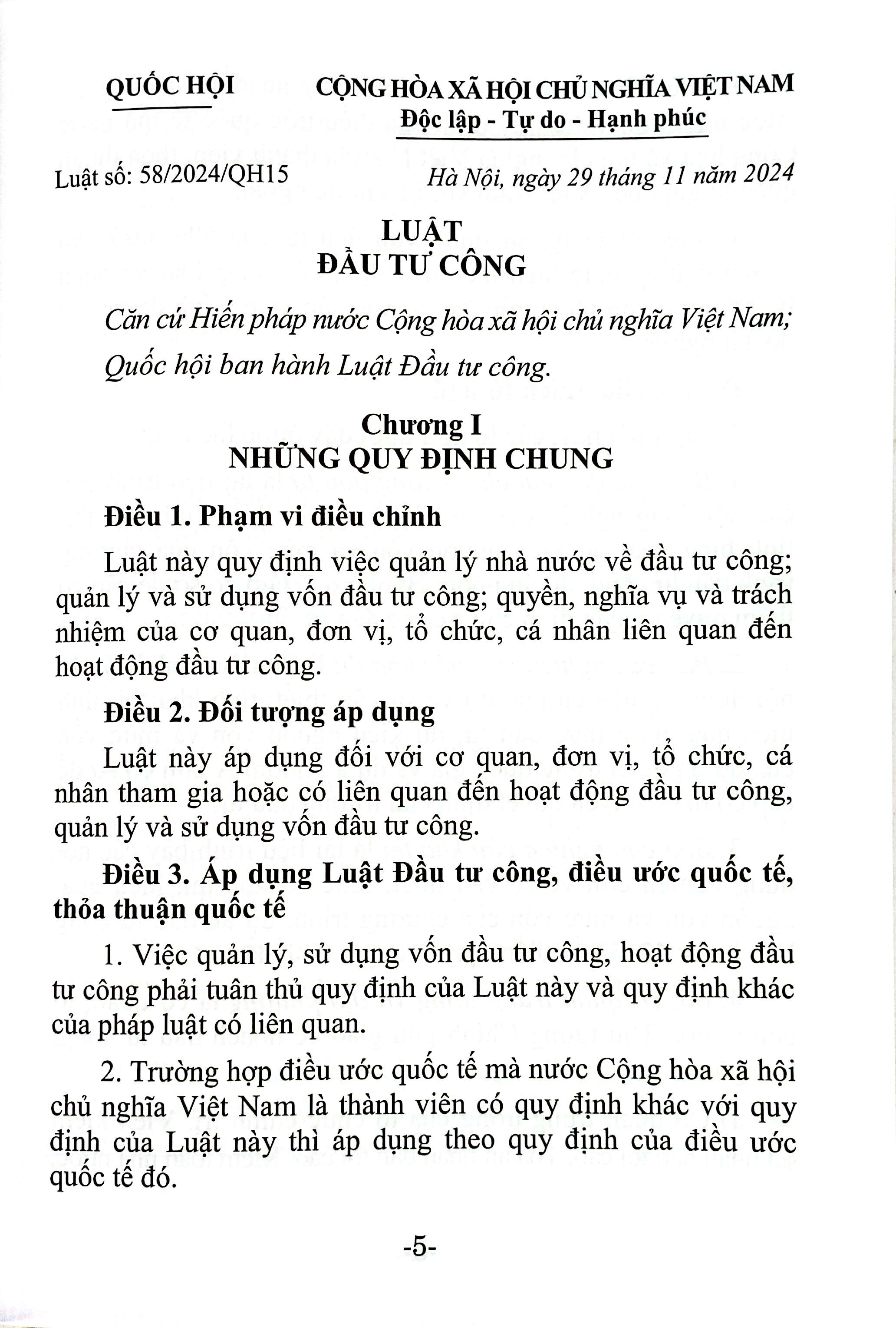 Luật Đầu Tư Công (Hiện Hành) - Ảnh 5