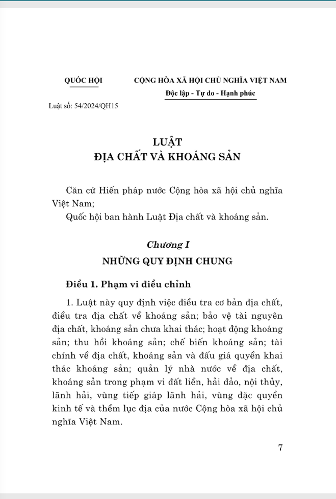 Luật Địa Chất Và Khoáng Sản Năm 2024 - Ảnh 4