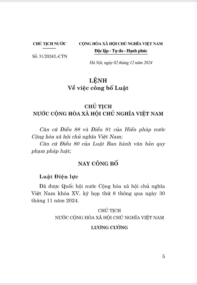 Luật Điện Lực Năm 2024 - Ảnh 3