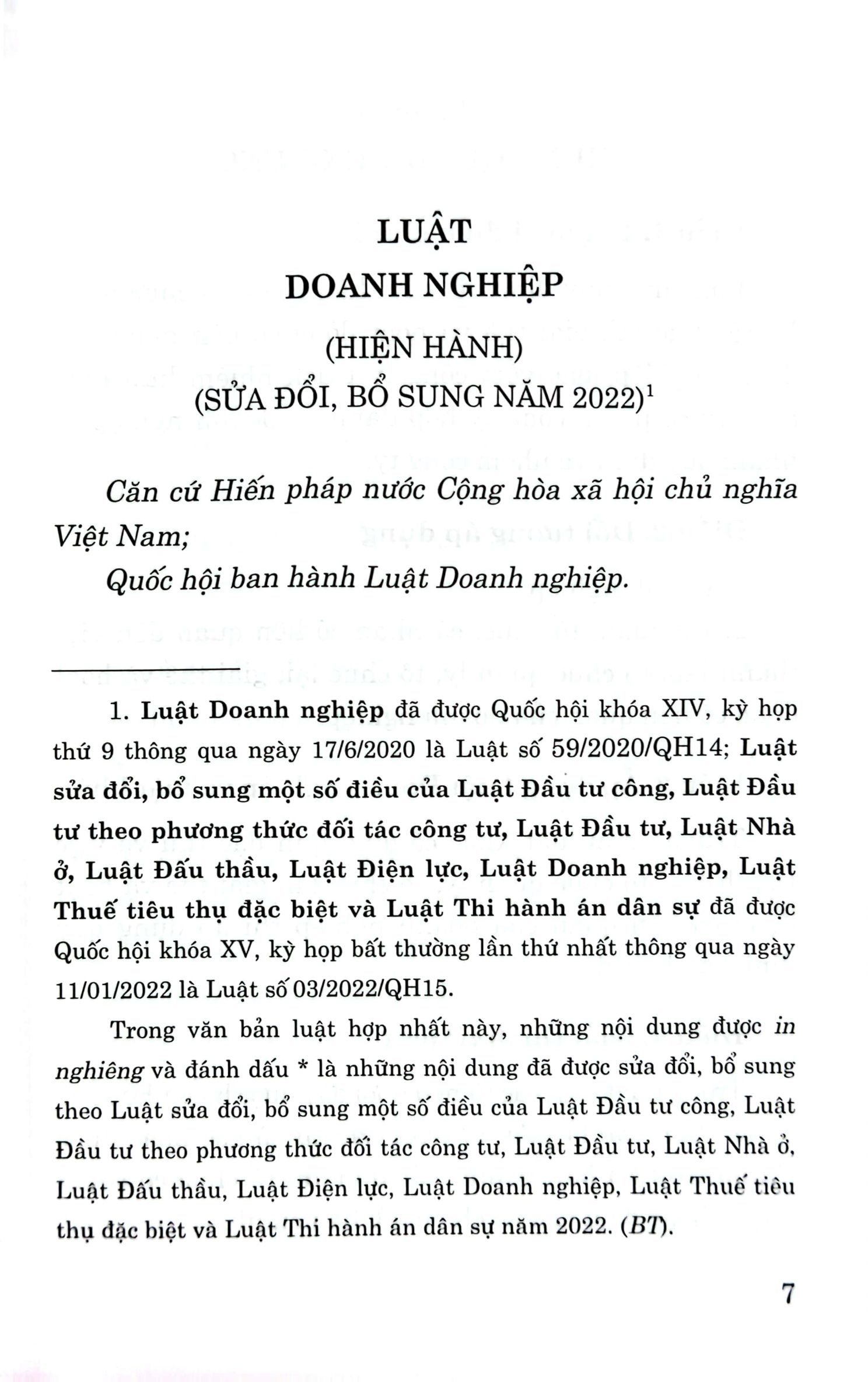 luật doanh nghiệp (hiện hành) (sửa đổi, bổ sung năm 2022) - Ảnh 3