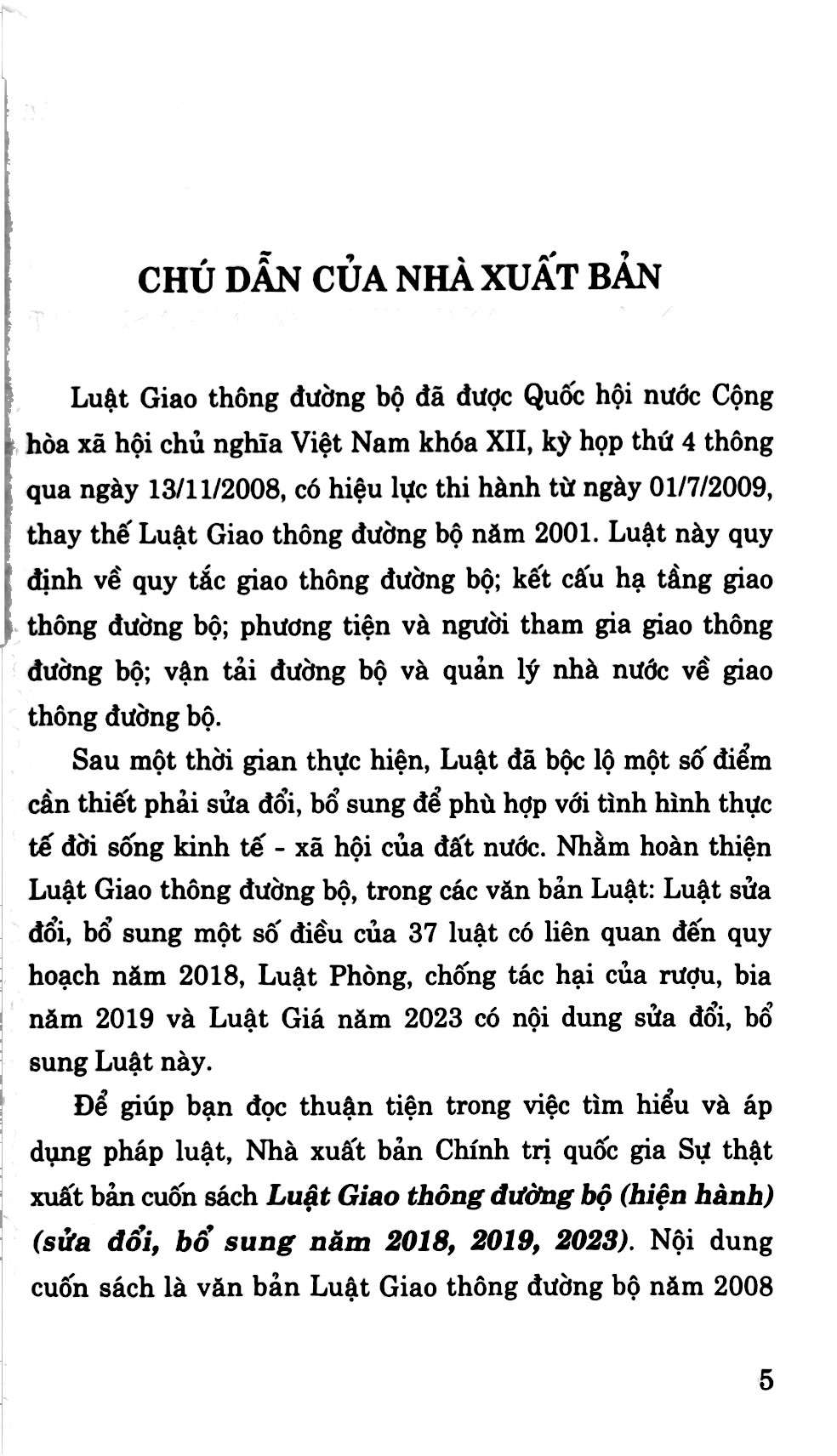 luật giao thông đường bộ (hiện hành) (sửa đổi, bổ sung năm 2018. 2019, 2023) - Ảnh 5