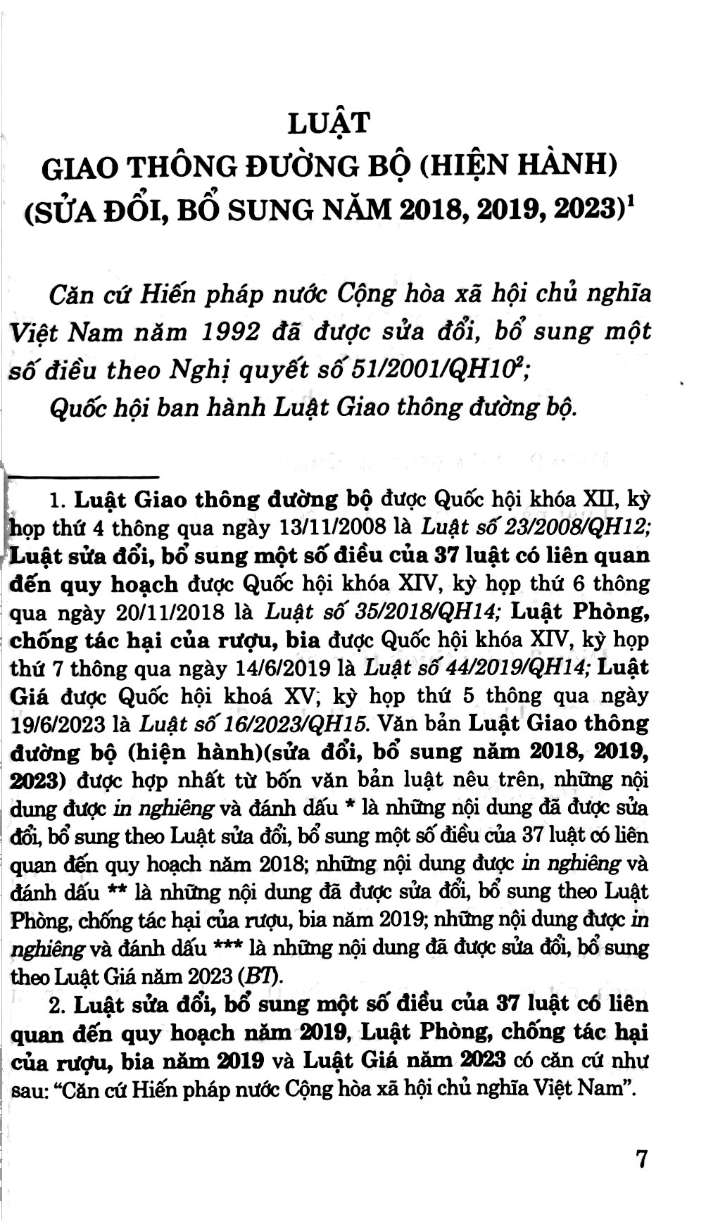 luật giao thông đường bộ (hiện hành) (sửa đổi, bổ sung năm 2018. 2019, 2023) - Ảnh 6