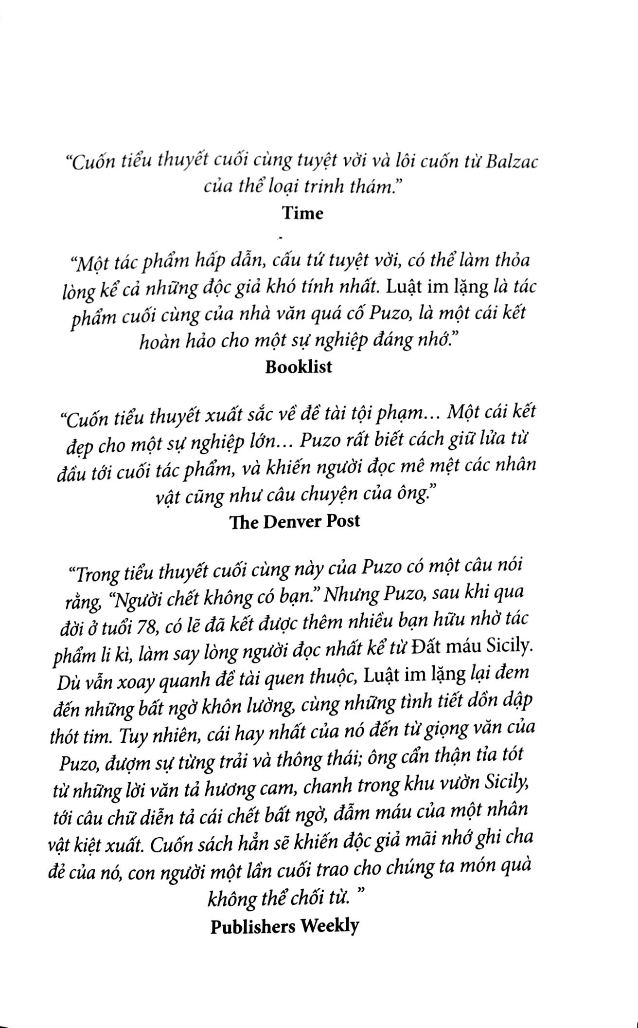 luật im lặng (mario puzo) - Ảnh 2