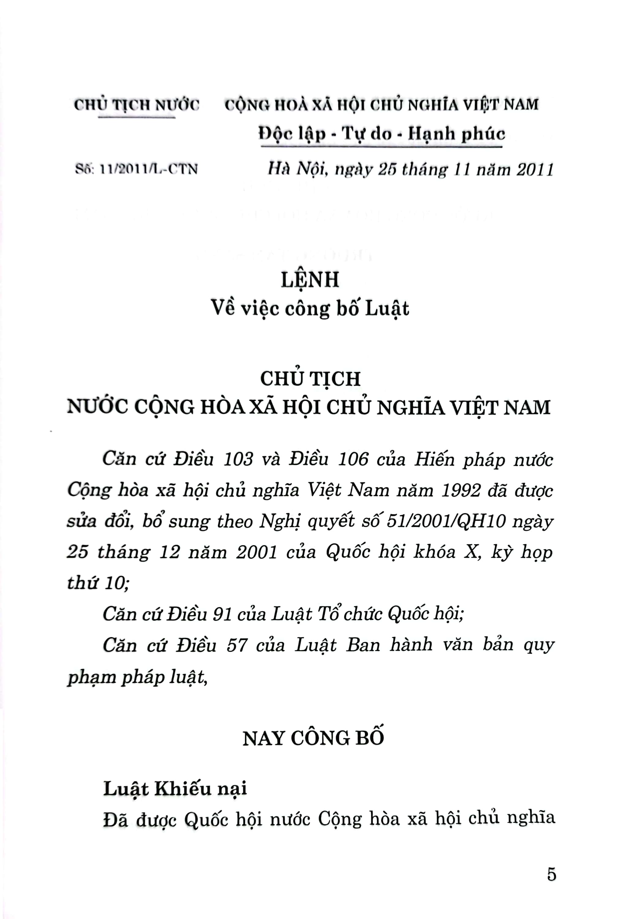 luật khiếu nại (hiện hành) - Ảnh 3