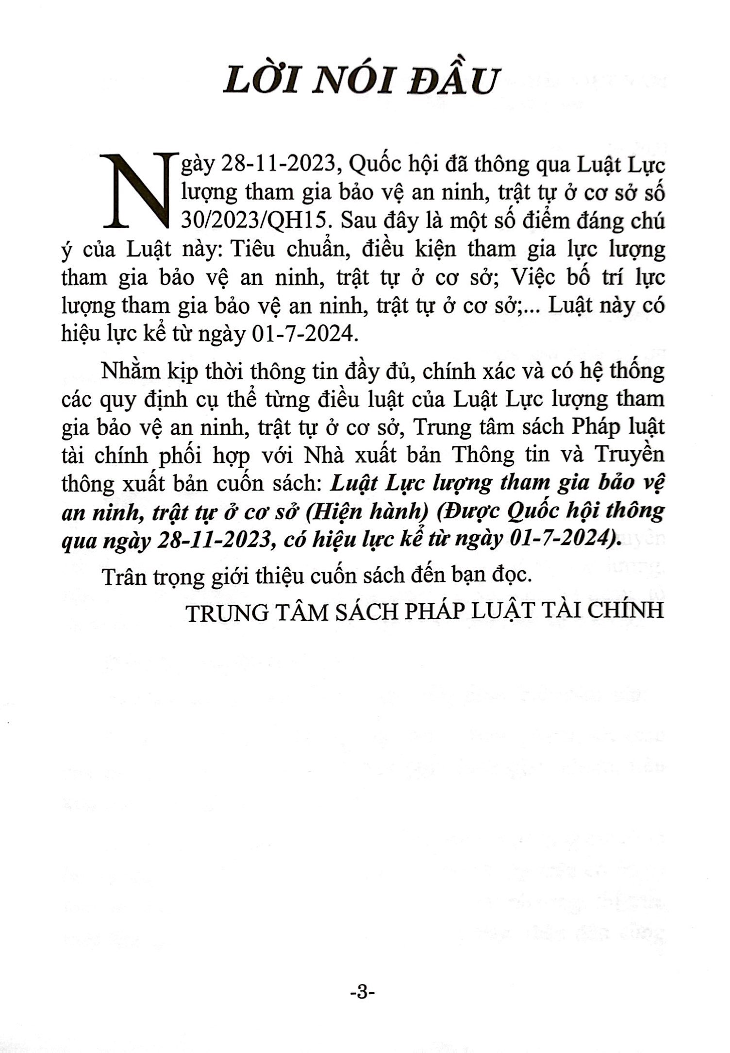 luật lực lượng tham gia bảo vệ an ninh, trật tự ở cơ sở (hiện hành) (được quốc hội thông qua ngày 28/11/2023, có hiệu lực kể từ ngày 01/7/2024) - Ảnh 3