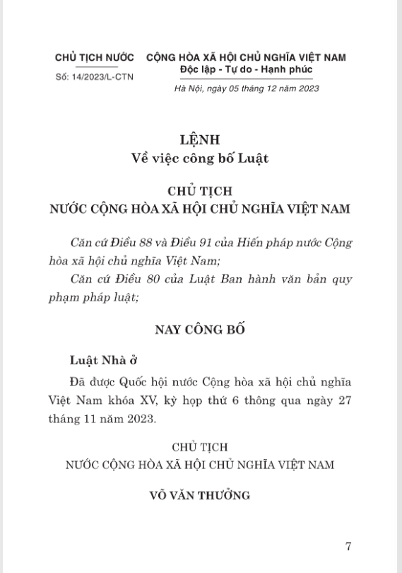 luật nhà ở năm 2023 (sửa đổi bỗ sung 2024) - Ảnh 3