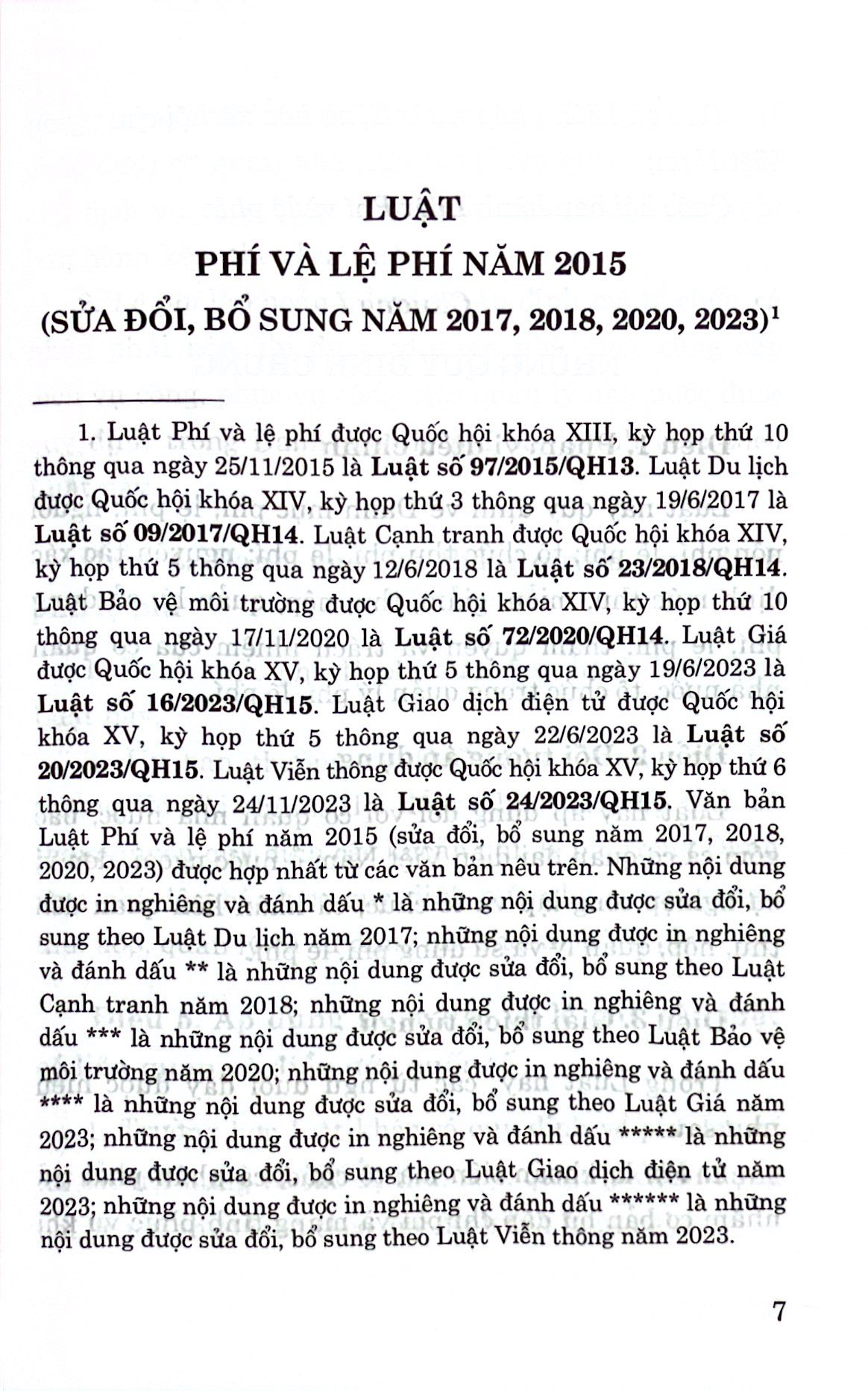 luật phí và lệ phí năm 2015 (sửa đổi, bổ sung năm 2017, 2018, 2020, 2023) - Ảnh 3