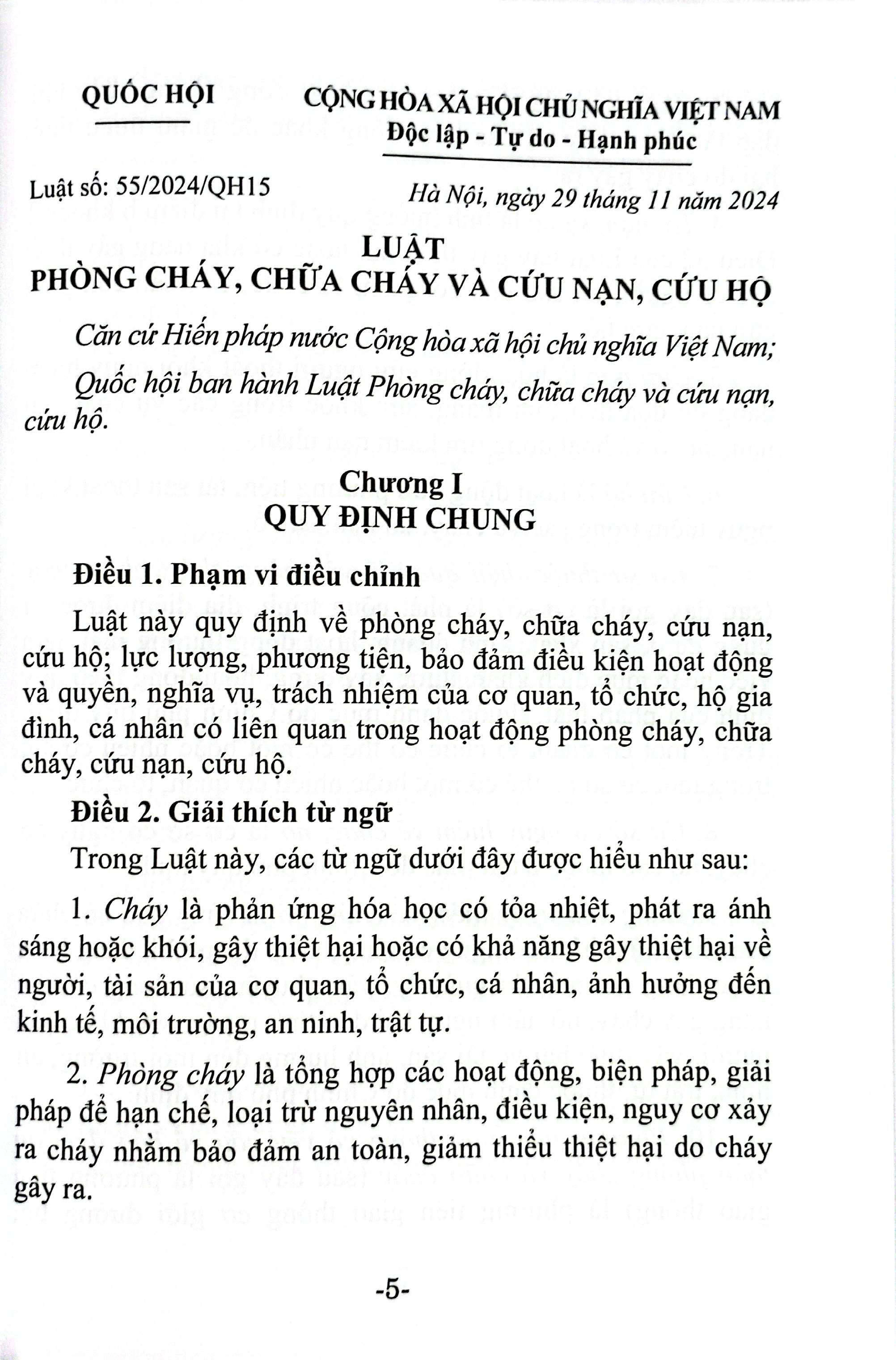 Luật Phòng Cháy, Chữa Cháy Và Cứu Nạn, Cứu Hộ (Hiện Hành) - Ảnh 5