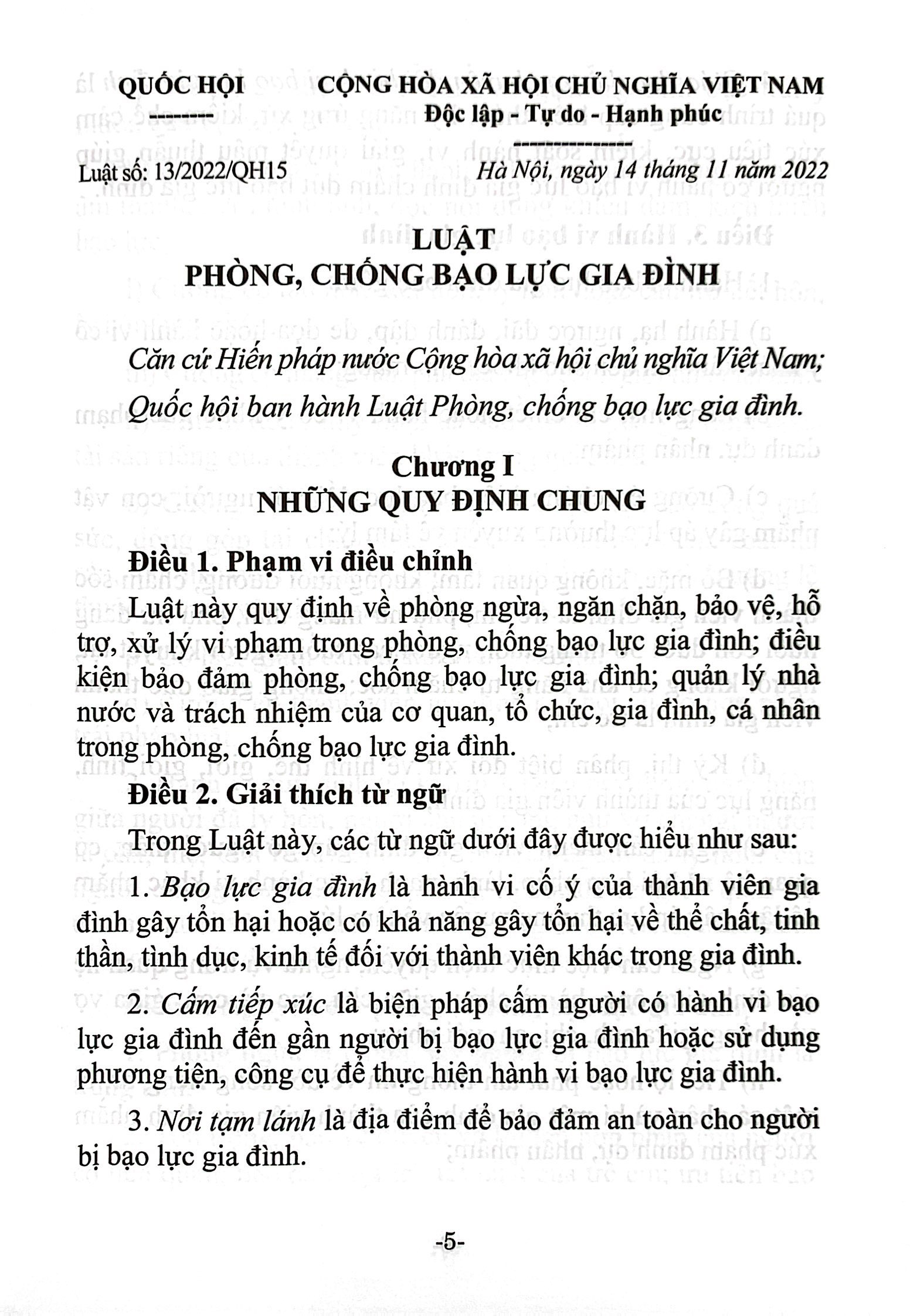 luật phòng, chống bạo lực gia đình (hiện hành) (được quốc hội thông qua ngày 14/11/2022, có hiệu lực từ ngày 01/7/2023) - Ảnh 4