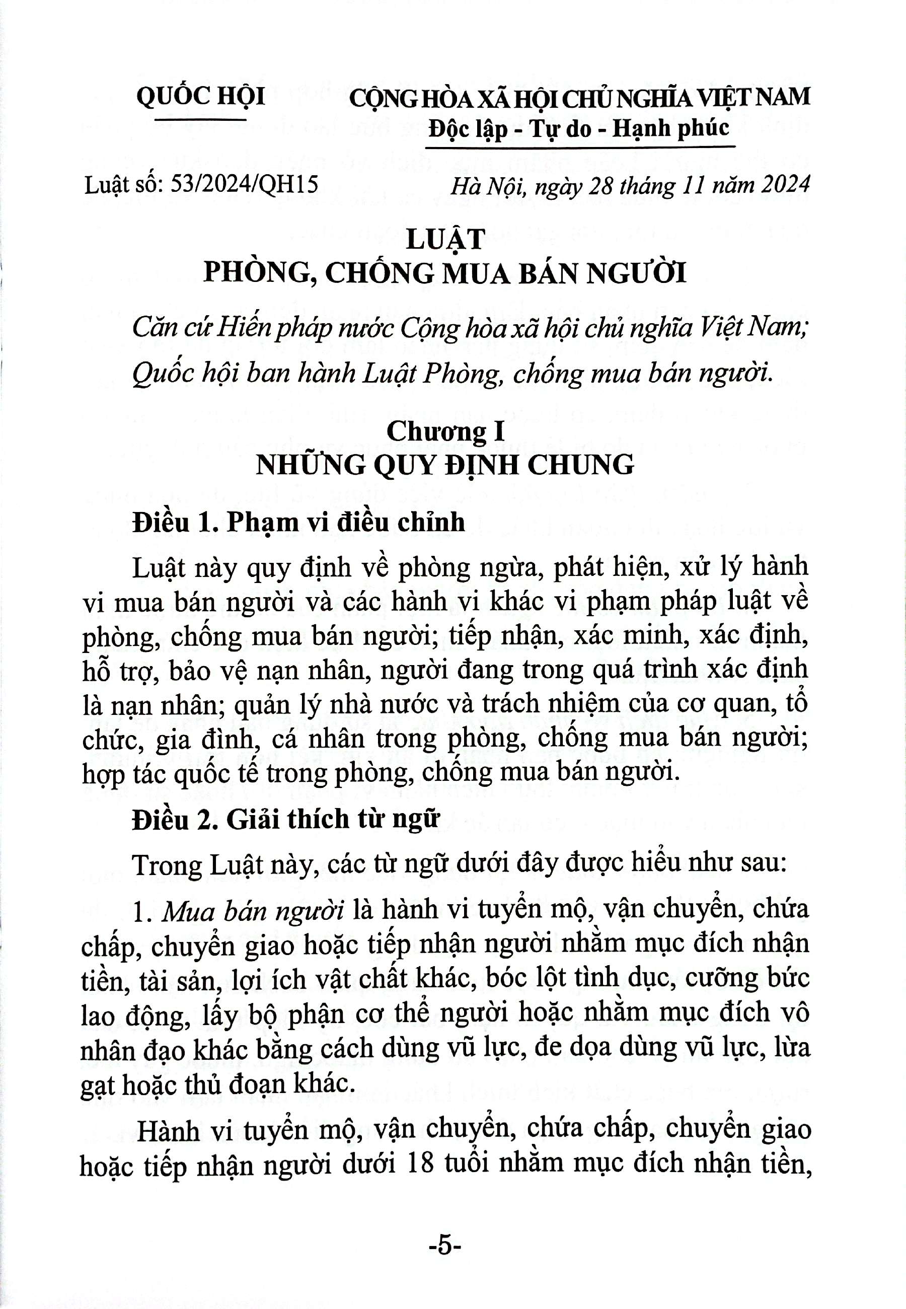 Luật Phòng, Chống Mua Bán Người (Hiện Hành) - Ảnh 5
