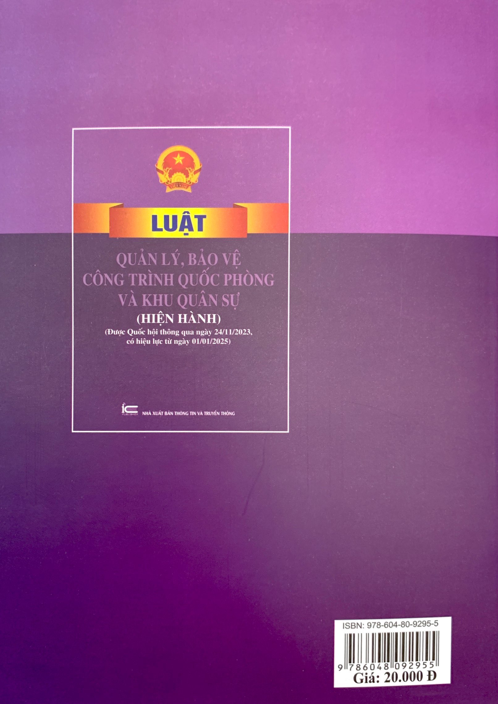luật quản lý, bảo vệ công trình quốc phòng và khu quân sự (hiện hành) (được quốc hội thông qua ngày 24/11/2023, có hiệu lực từ ngày 01/01/2025) - Ảnh 7