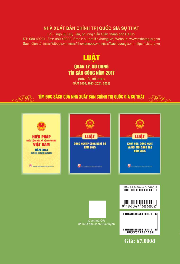 Luật Quản Lý, Sử Dụng Tài Sản Công Năm 2017 (Sửa Đổi, Bổ Sung Năm 2020,2023,2024,2025) - Ảnh 5
