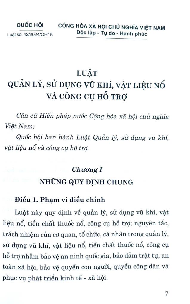 luật quản lý, sử dụng vũ khí, vật liệu nổ và công cụ hỗ trợ năm 2024 - Ảnh 4