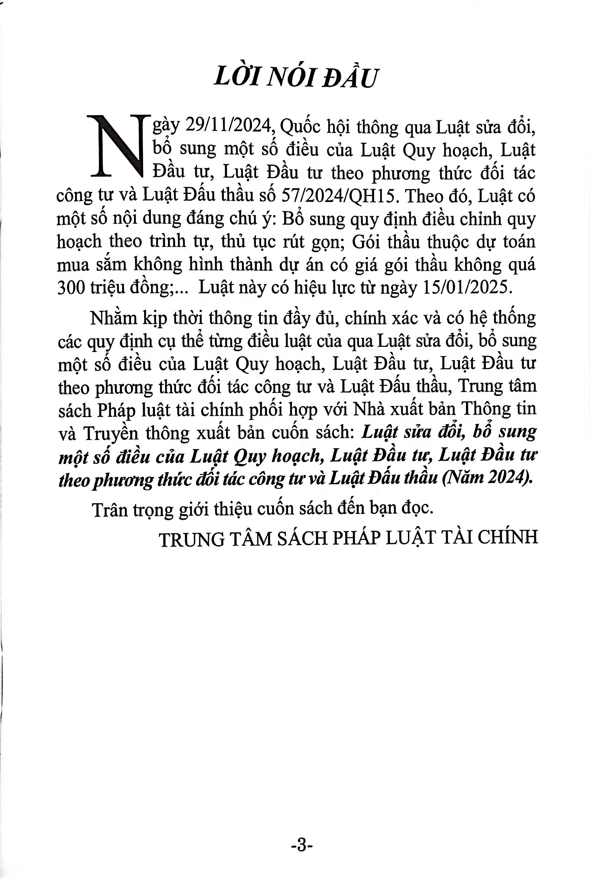 Luật Sửa Đổi, Bổ Sung Một Số Điều Của Luật Quy Hoạch, Luật Đầu Tư, Luật Đầu Tư Theo Phương Thức Đối Tác Công Tư Và Luật Đấu Thầu (Năm 2024) - Ảnh 4