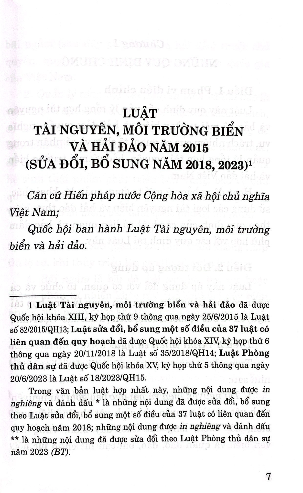 luật tài nguyên môi trường biển và hải đảo năm 2015 (sửa đổi, bổ sung năm 2018, 2023) - Ảnh 3