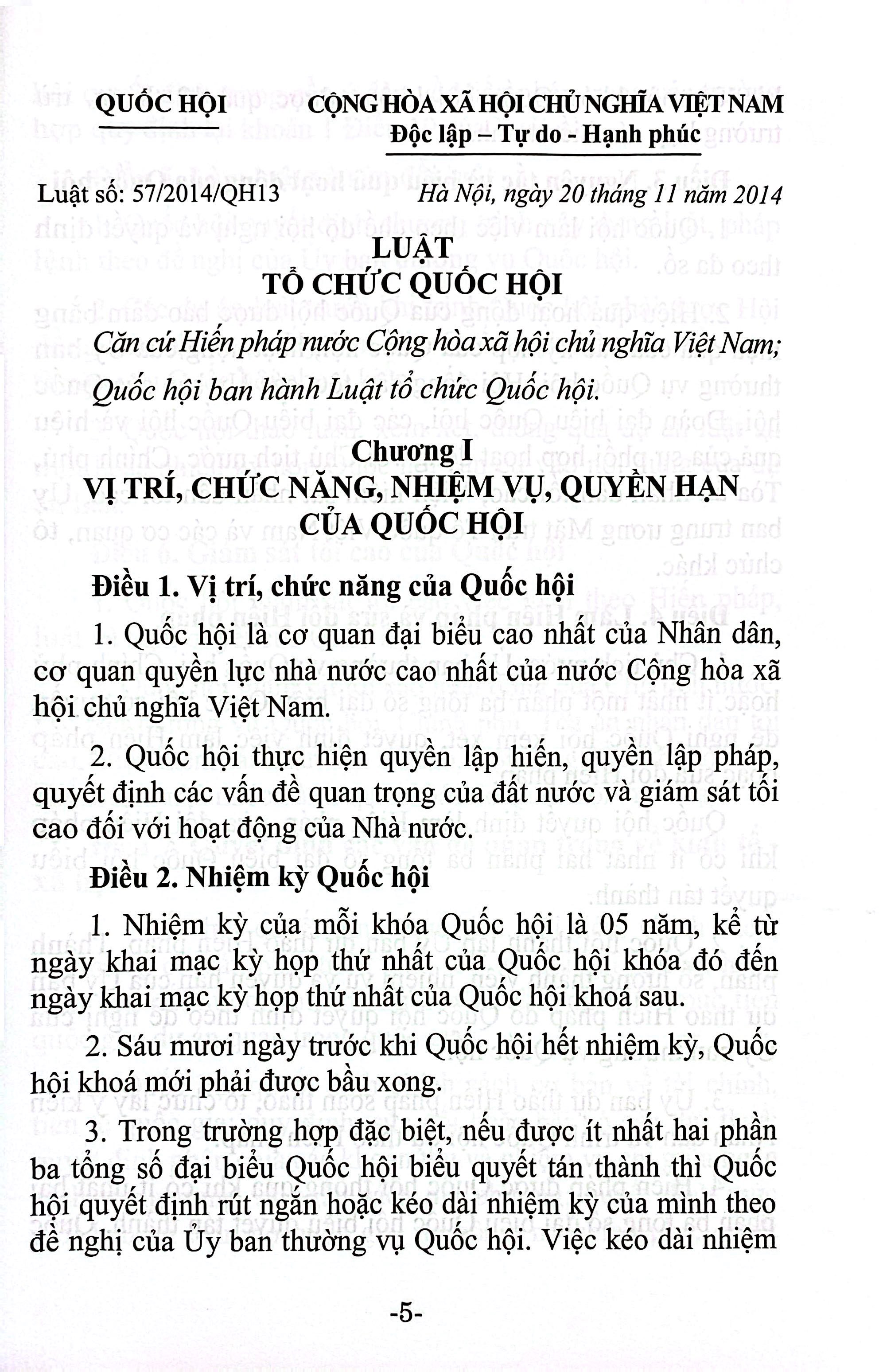 Luật Tổ Chức Quốc Hội (Hiện Hành) (Sửa Đổi, Bổ Sung Năm 2020 Và 2025) - Ảnh 5