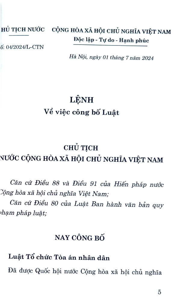 luật tổ chức tòa án nhân dân năm 2024 - Ảnh 3