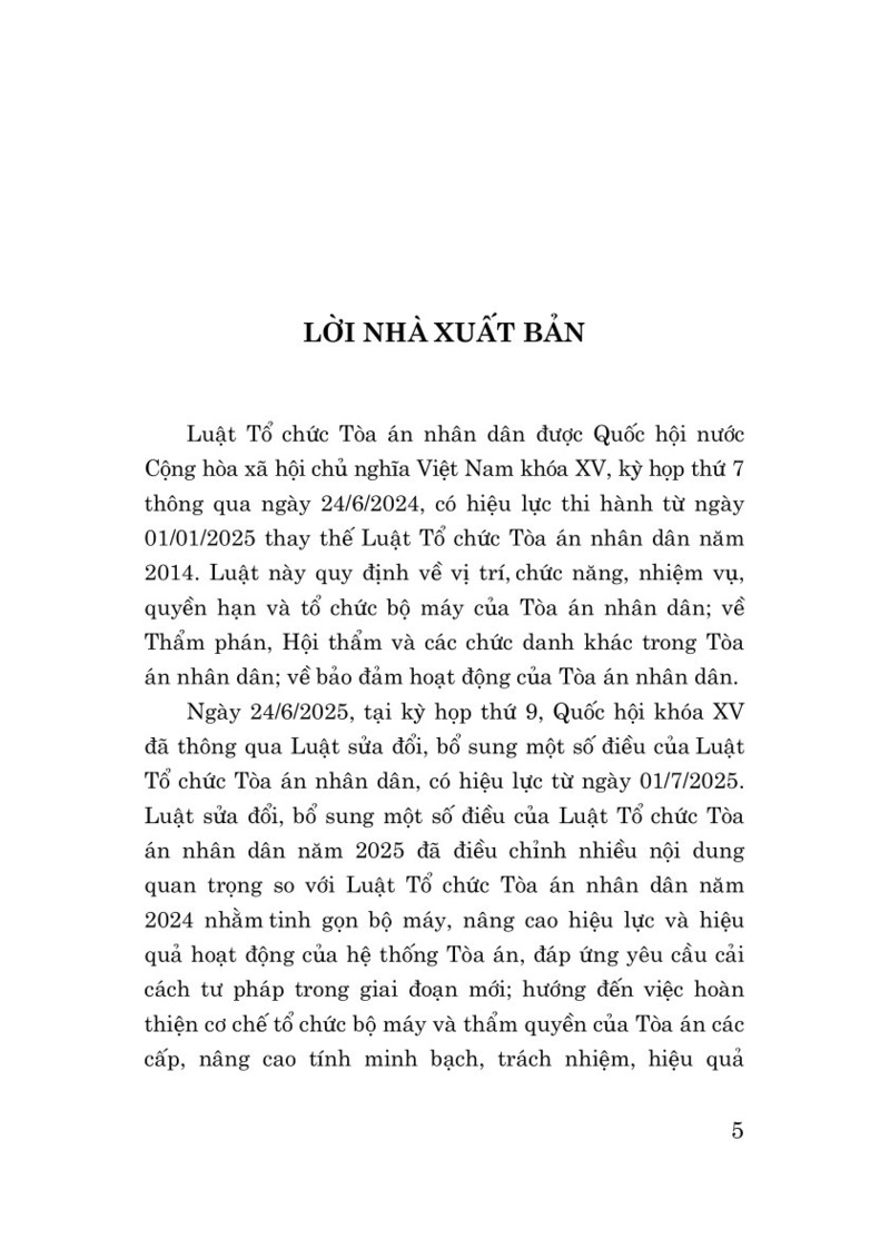 Luật Tổ Chức Tòa Án Nhân Dân Năm 2024 (Sửa Đổi, Bổ Sung Năm 2025) - Ảnh 3