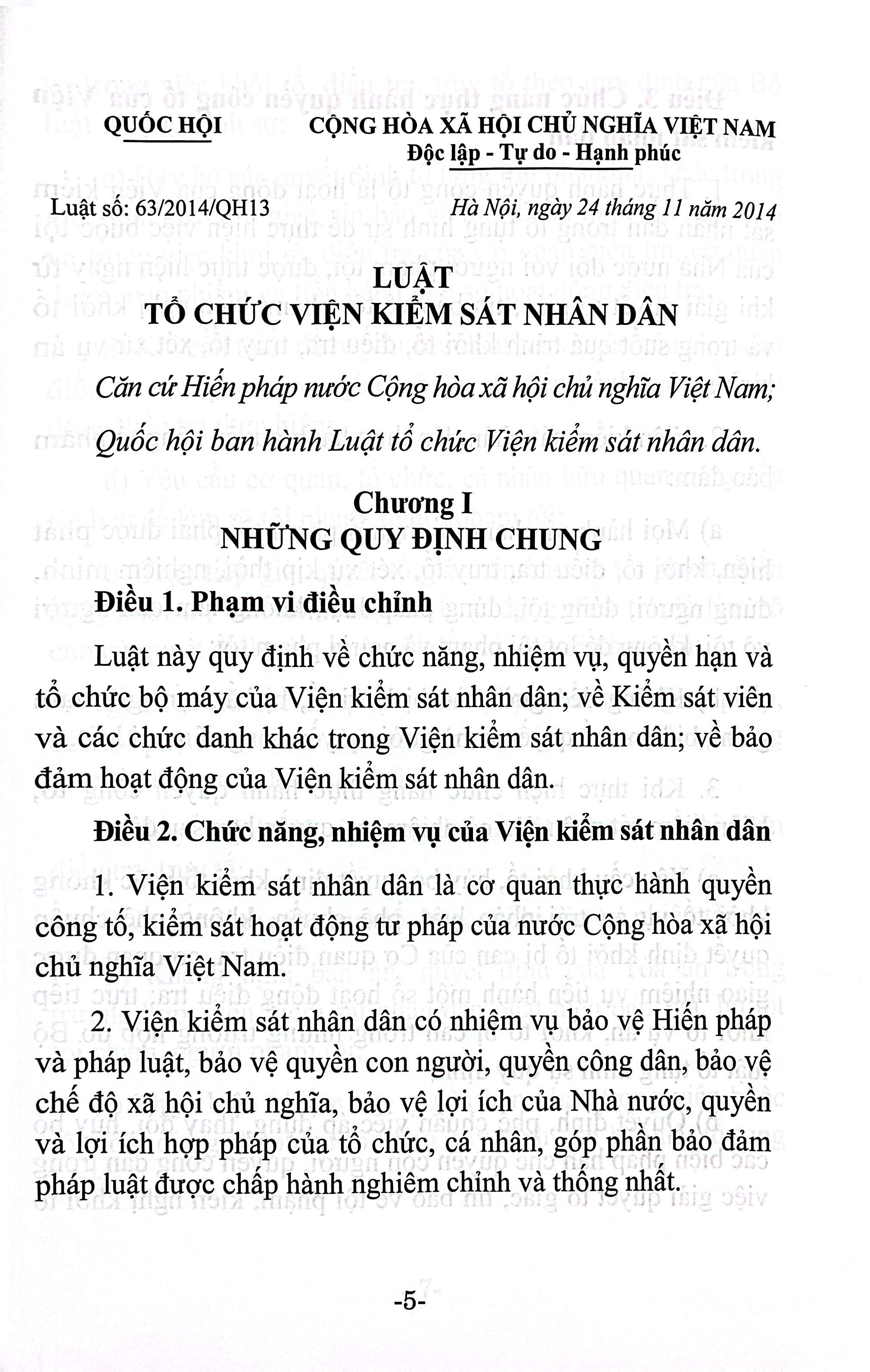 Luật Tổ Chức Viện Kiểm Sát Nhân Dân (Sửa Đổi, Bổ Sung Năm 2025) - Ảnh 5