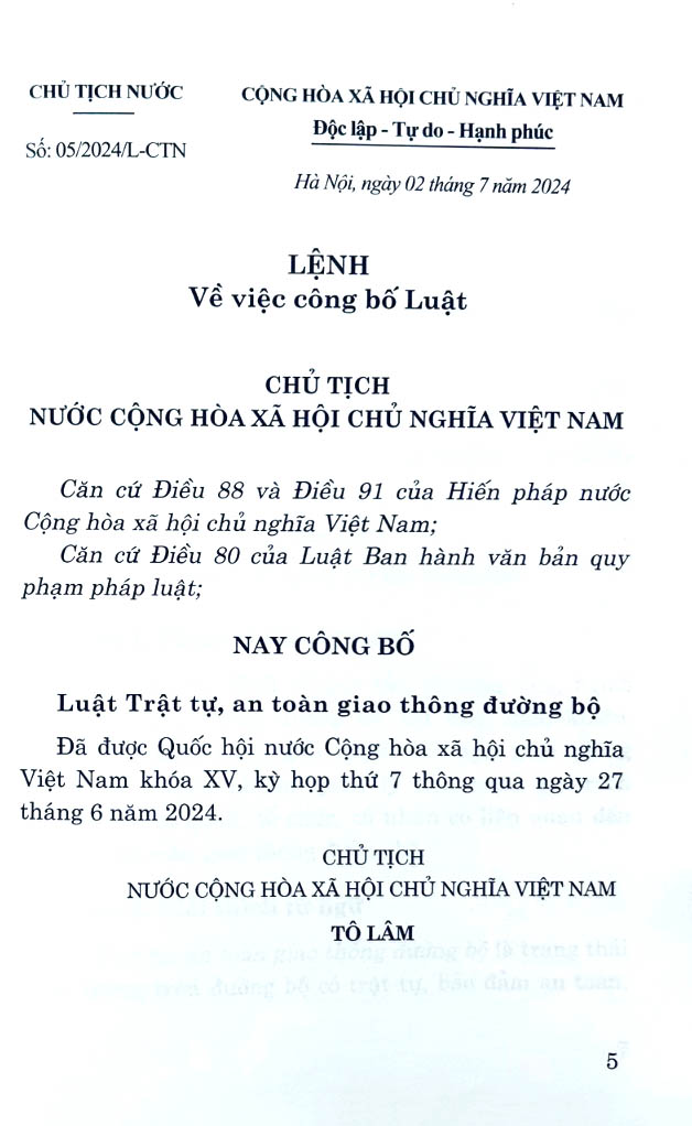 luật trật tự, an toàn giao thông đường bộ năm 2024 - Ảnh 3