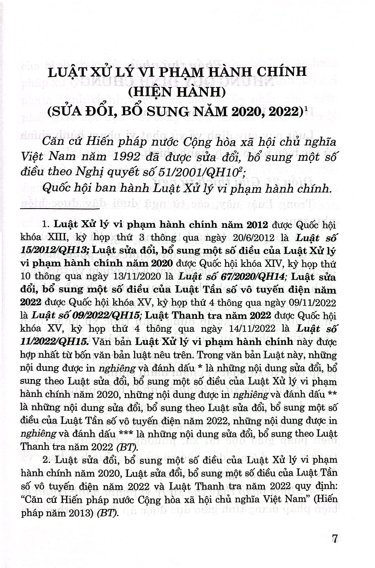 luật xử lý vi phạm hành chính (hiện hành) (sửa đổi, bổ sung năm 2020, 2022) - Ảnh 5