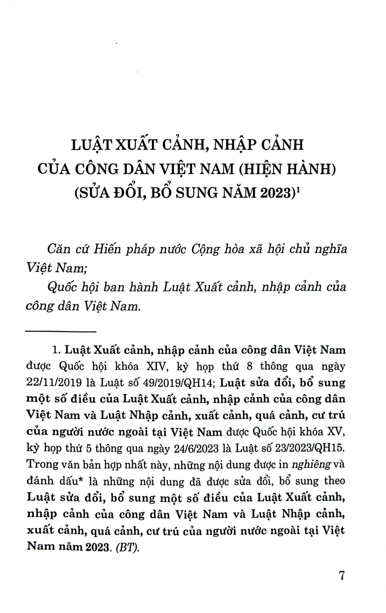 luật xuất cảnh, nhập cảnh của công dân việt nam (hiện hành) (sửa đổi, bổ sung năm 2023) - Ảnh 3