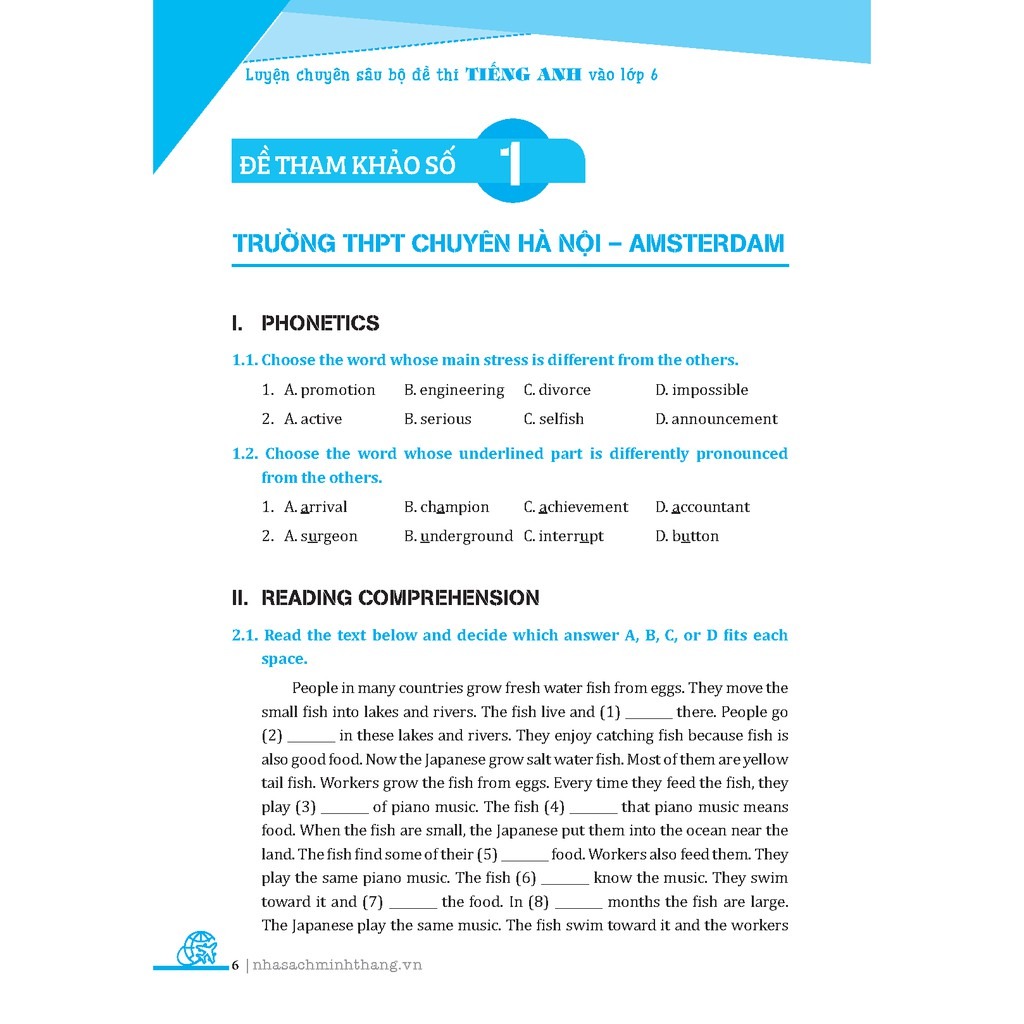 luyện chuyên sâu bộ đề thi tiếng anh vào lớp 6 - Ảnh 3
