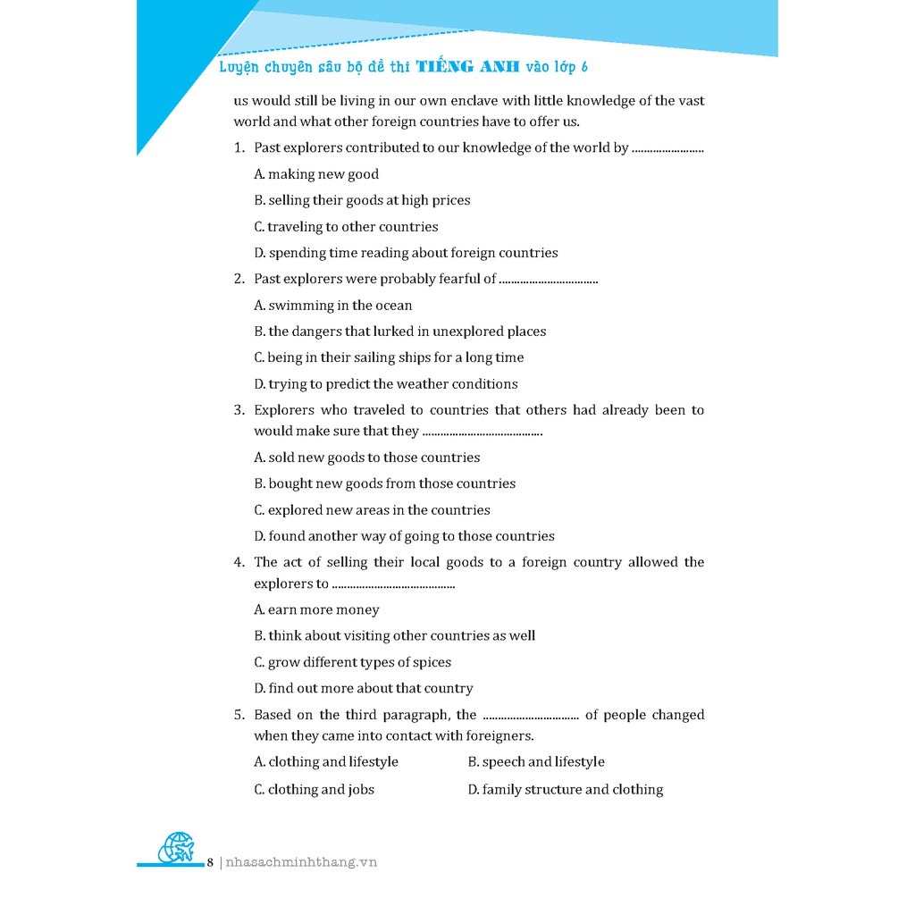 luyện chuyên sâu bộ đề thi tiếng anh vào lớp 6 - Ảnh 5