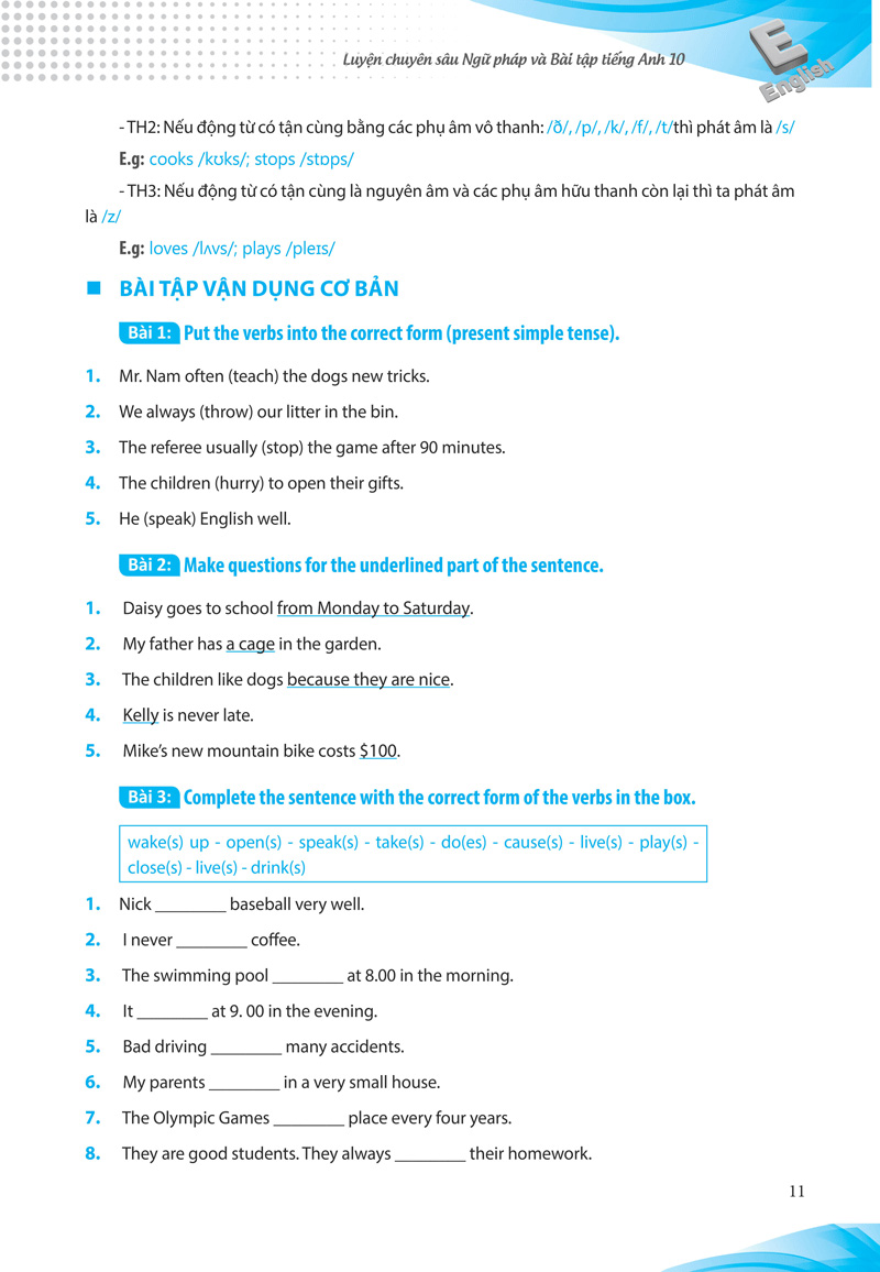 luyện chuyên sâu ngữ pháp và bài tập tiếng anh lớp 10 - Ảnh 10