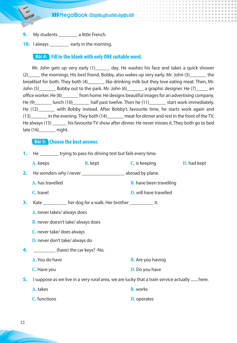 luyện chuyên sâu ngữ pháp và bài tập tiếng anh lớp 10 - Ảnh 11