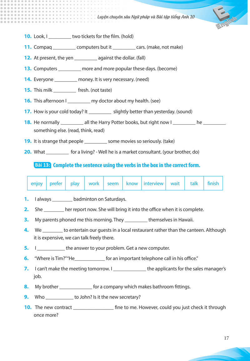 luyện chuyên sâu ngữ pháp và bài tập tiếng anh lớp 10 - Ảnh 16