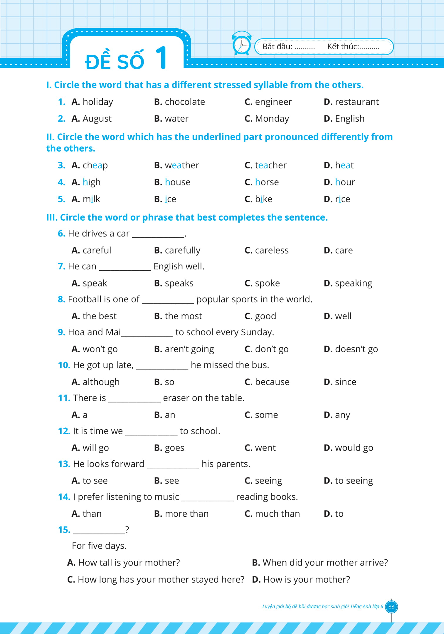 luyện giải bộ đề bồi dưỡng học sinh giỏi tiếng anh lớp 6 - Ảnh 14
