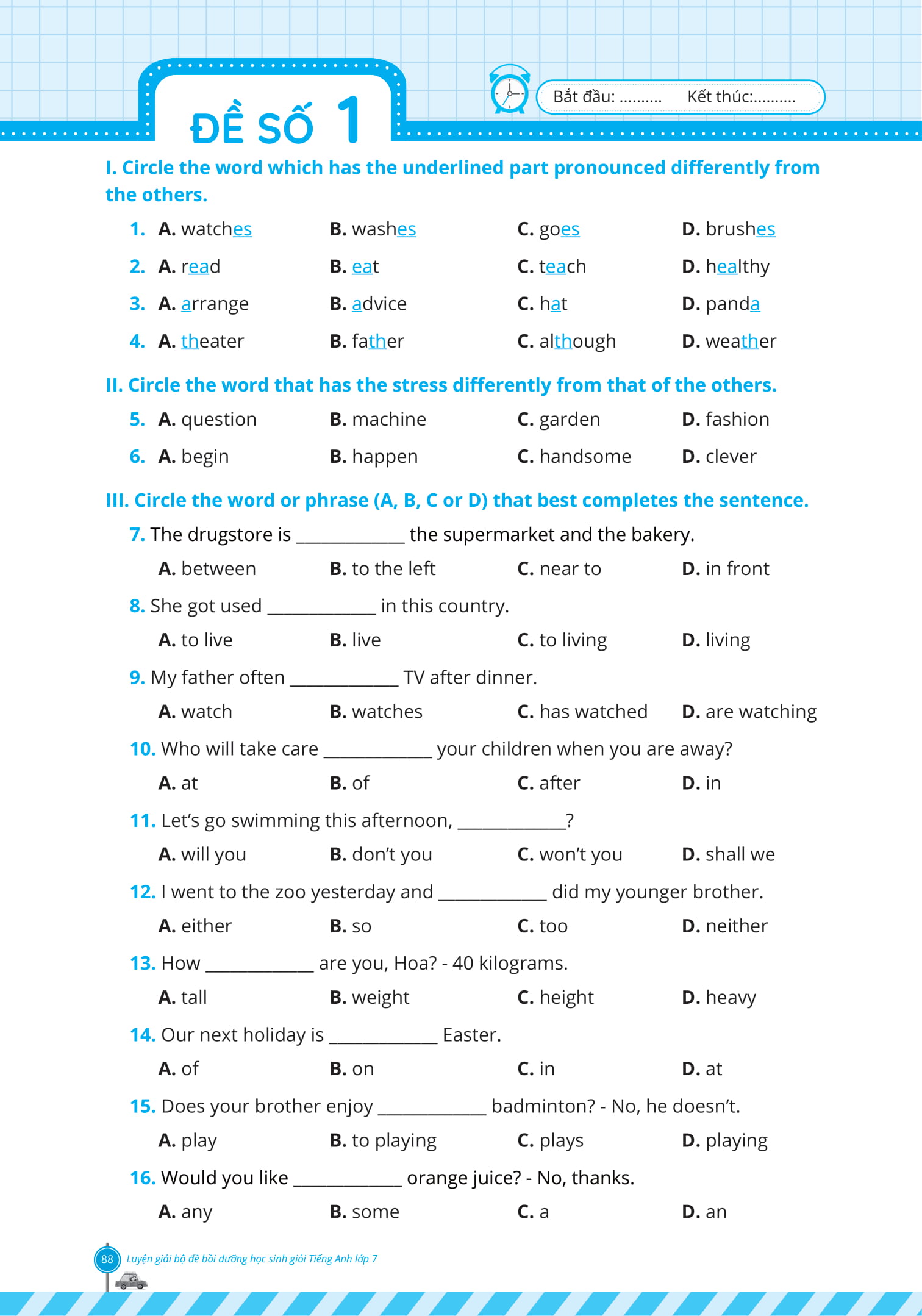 luyện giải bộ đề bồi dưỡng học sinh giỏi tiếng anh lớp 7 - Ảnh 14