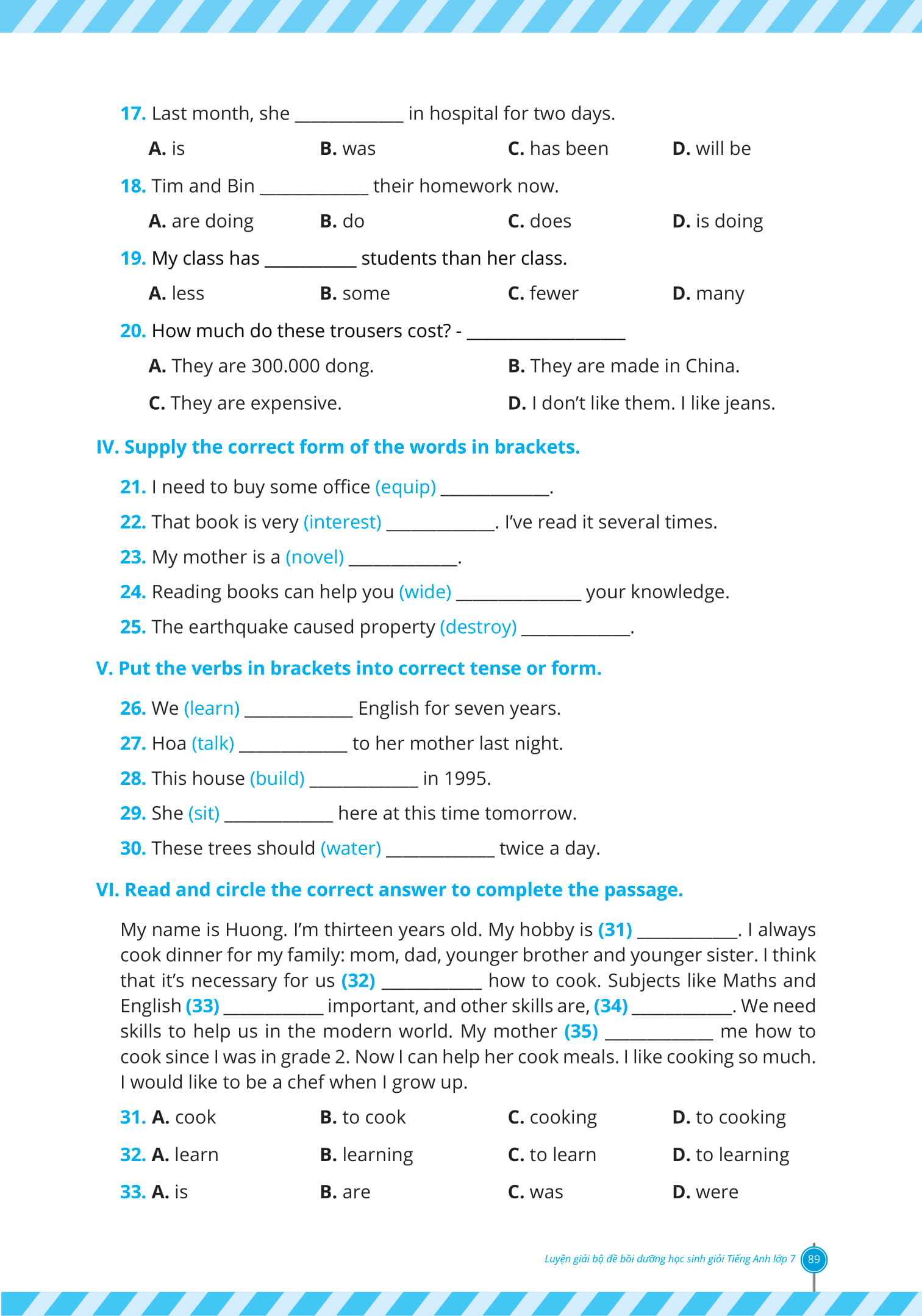 luyện giải bộ đề bồi dưỡng học sinh giỏi tiếng anh lớp 7 - Ảnh 15