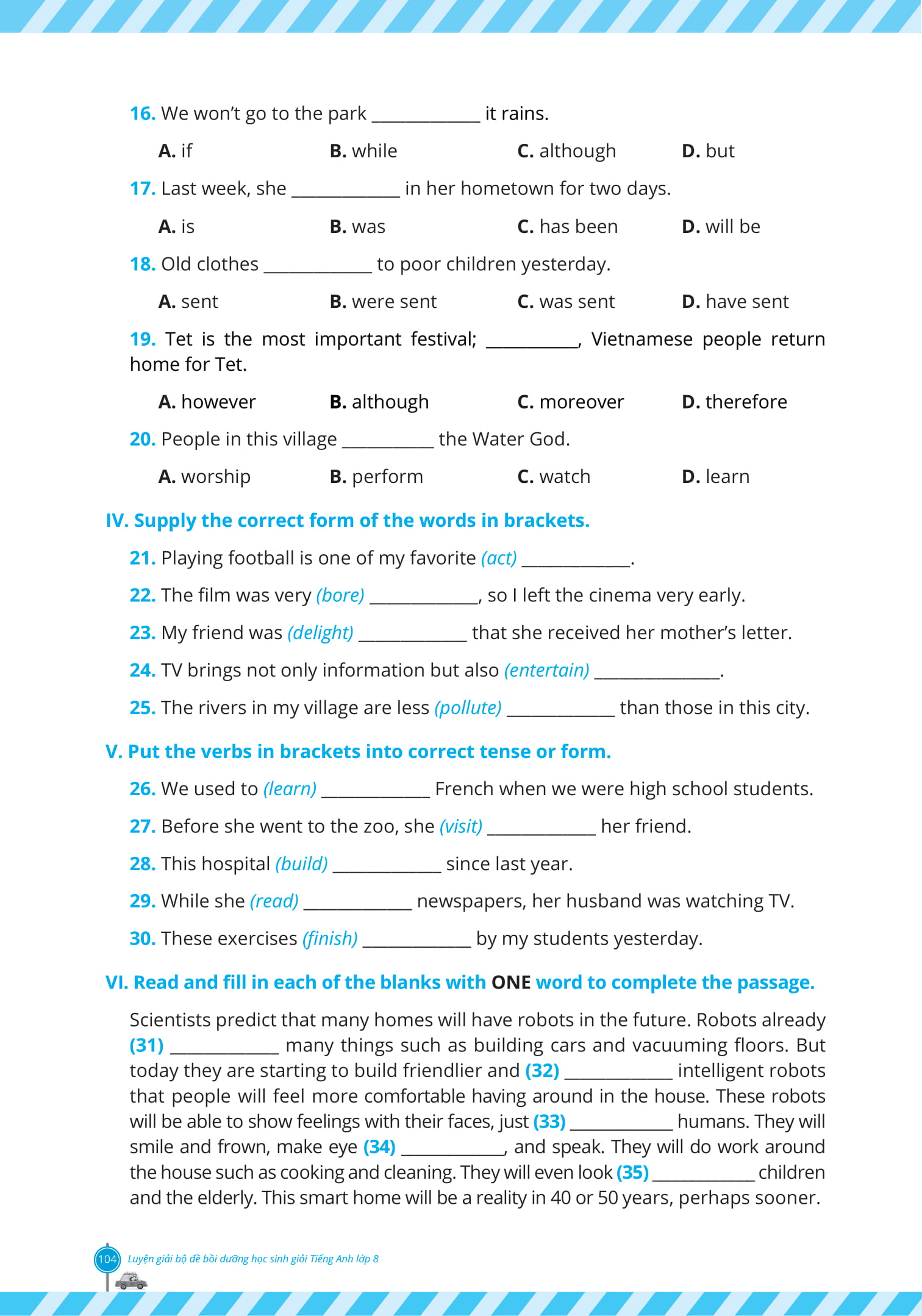 luyện giải bộ đề bồi dưỡng học sinh giỏi tiếng anh lớp 8 - Ảnh 17