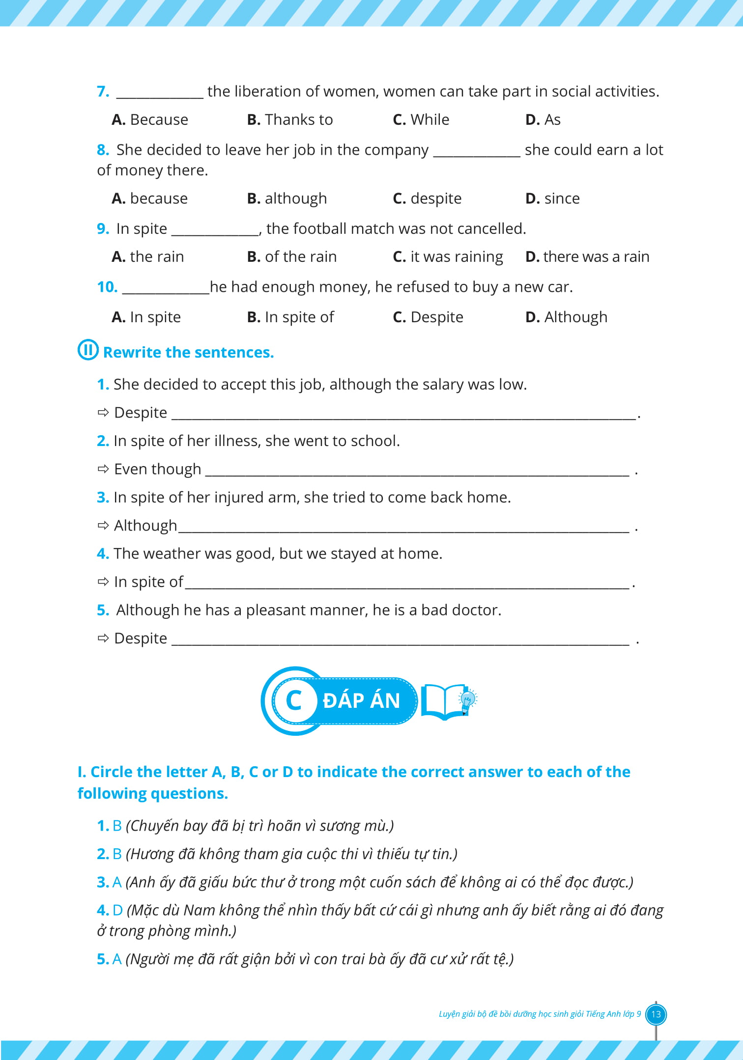 luyện giải bộ đề bồi dưỡng học sinh giỏi tiếng anh lớp 9 - Ảnh 13