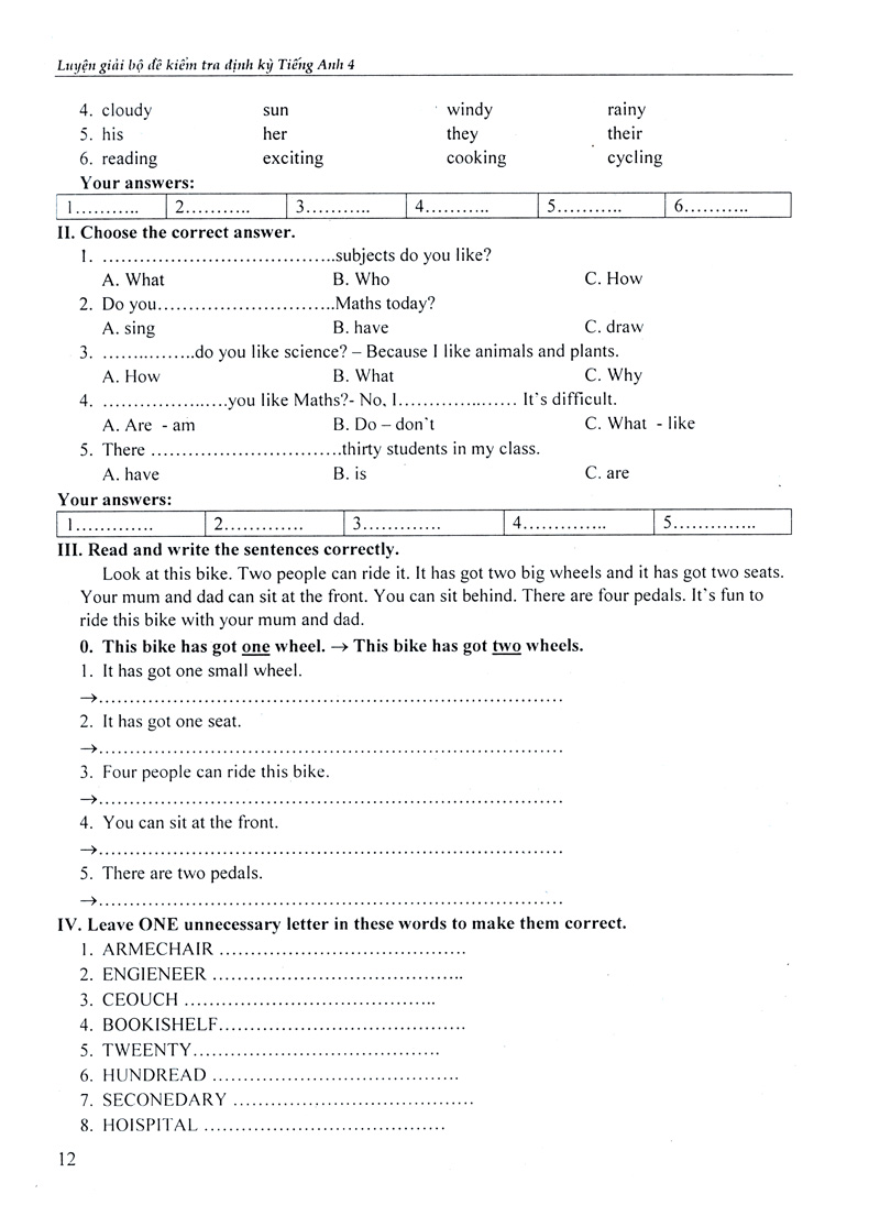 luyện giải bộ đề kiểm tra định kì tiếng anh 4 - Ảnh 14