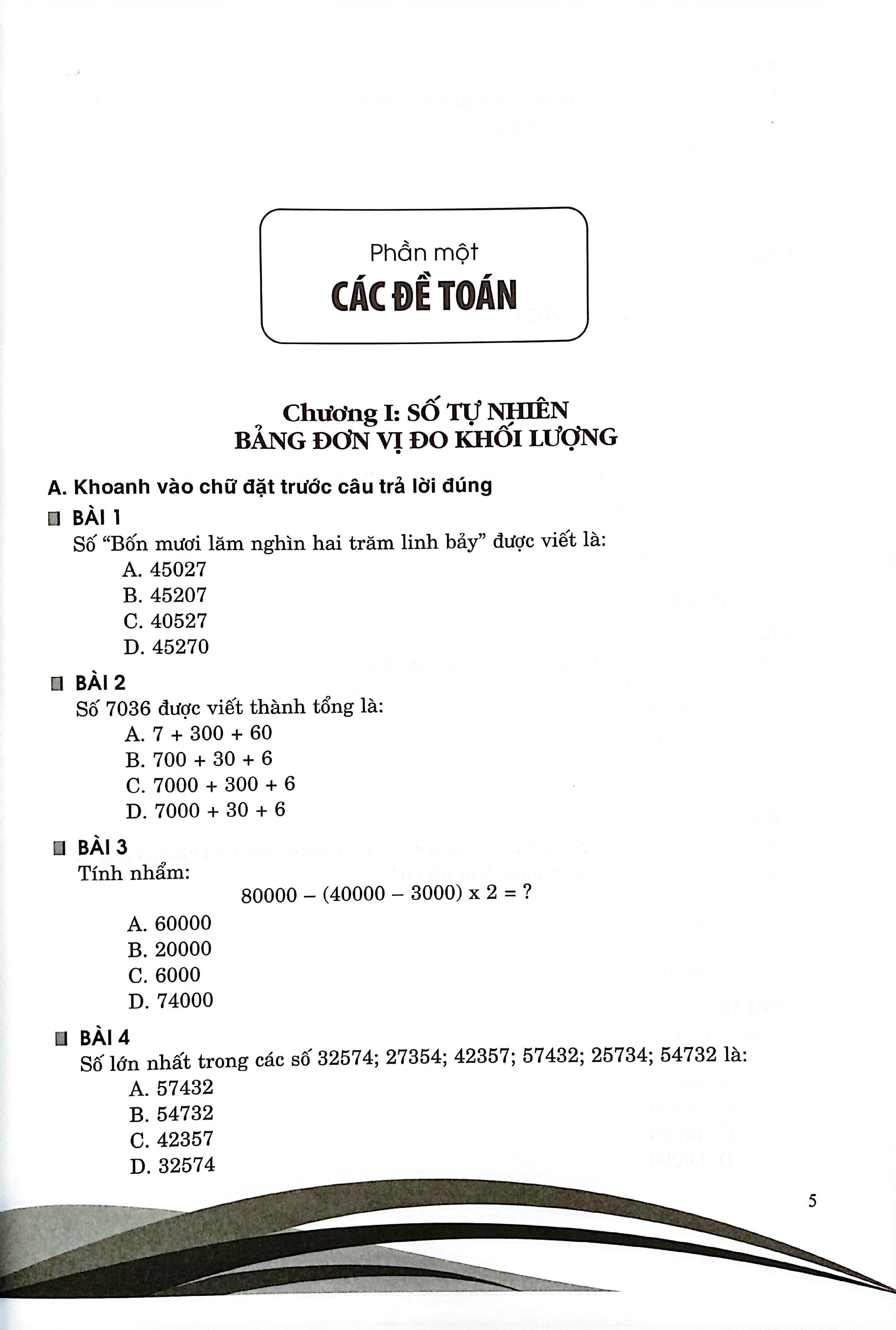 luyện giải các bài tập trắc nghiệm toán 4 (theo chương trình gdpt mới) - Ảnh 5