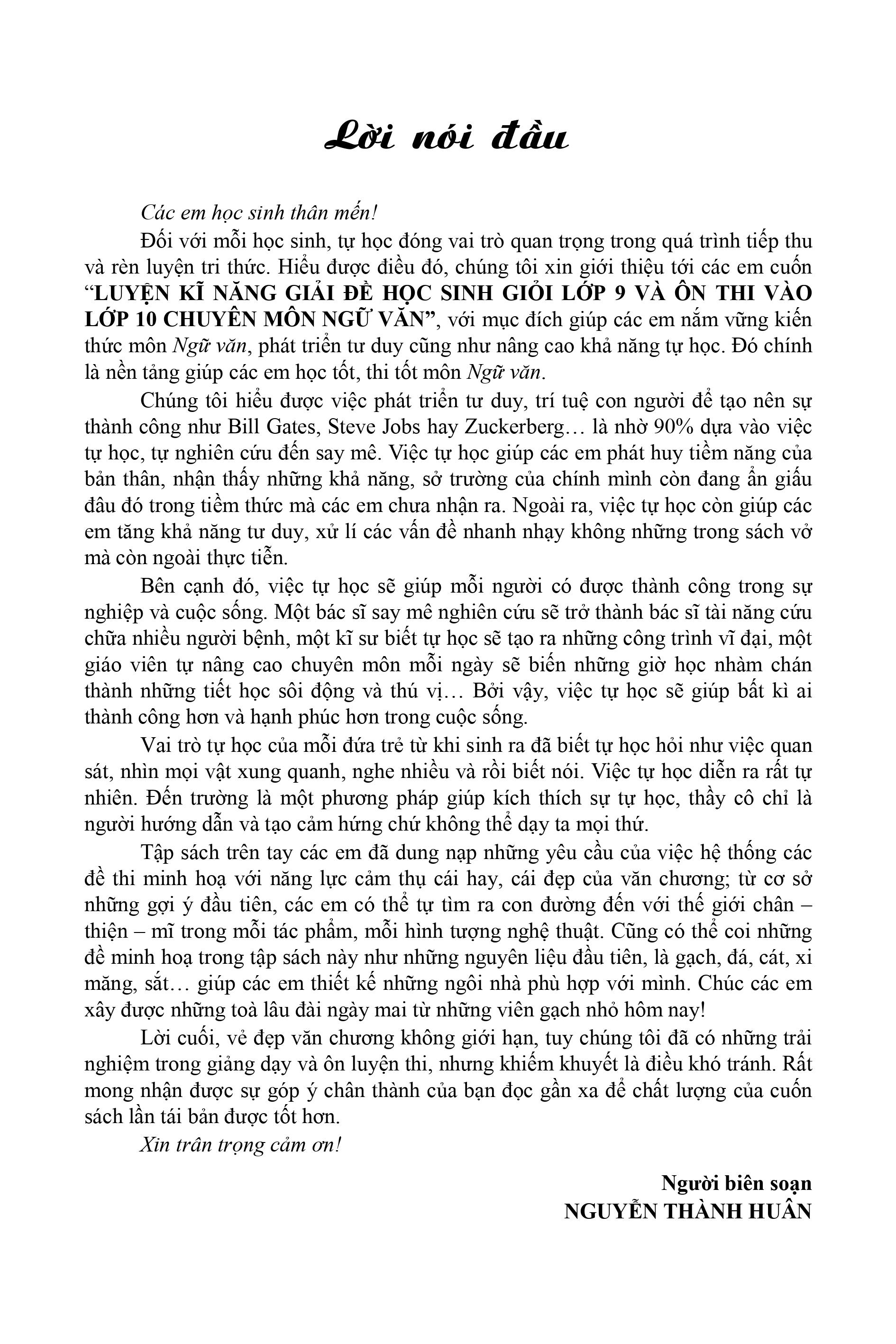 luyện kĩ năng giải đề học sinh giỏi lớp 9 và ôn thi vào lớp 10 chuyên - môn ngữ văn - Ảnh 4