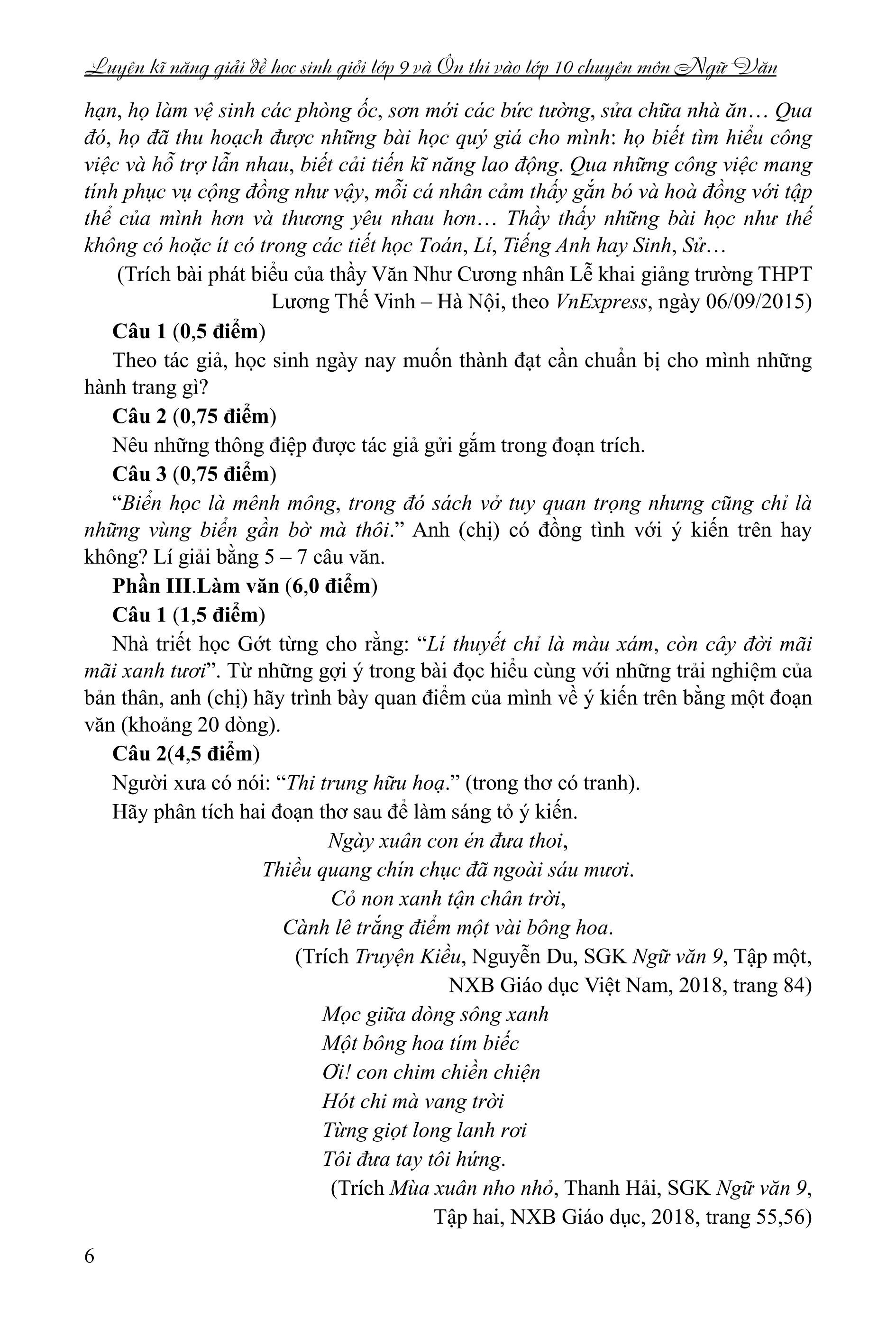 luyện kĩ năng giải đề học sinh giỏi lớp 9 và ôn thi vào lớp 10 chuyên - môn ngữ văn - Ảnh 9