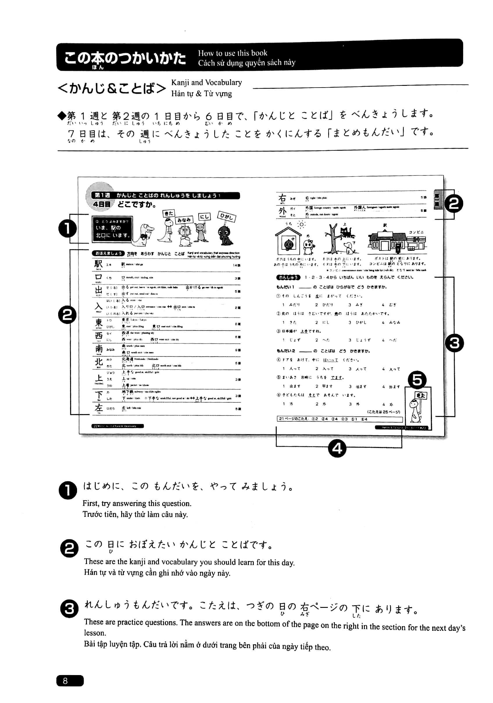 luyện thi năng lực nhật ngữ n5: hán tự, từ vựng, ngữ pháp, đọc hiểu, nghe hiểu - Ảnh 5