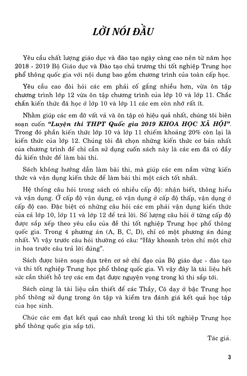 luyện thi trung học phổ thông quốc gia 2019 - khoa học xã hội (biên soạn theo chương trình trắc nghiệm) - Ảnh 3